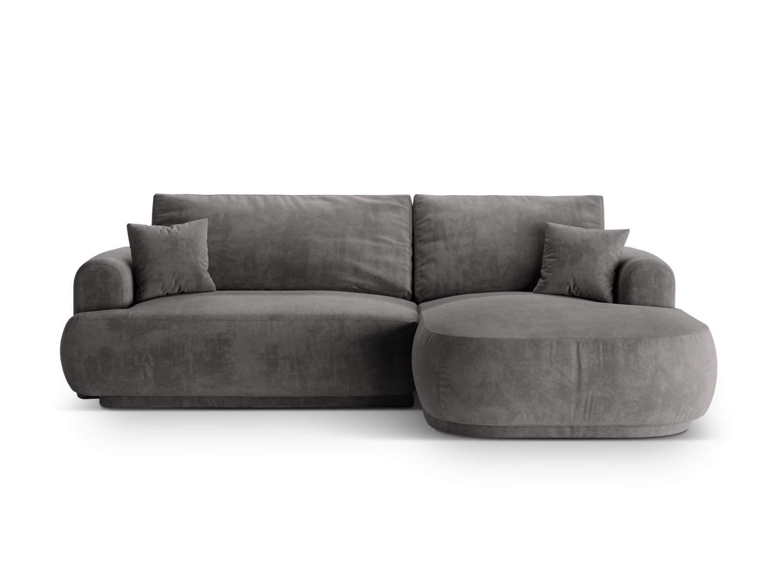 Velvet Modular Right Corner Sofa With Bed Function And Box, "Ella", 5 Seats, 271x174x88
