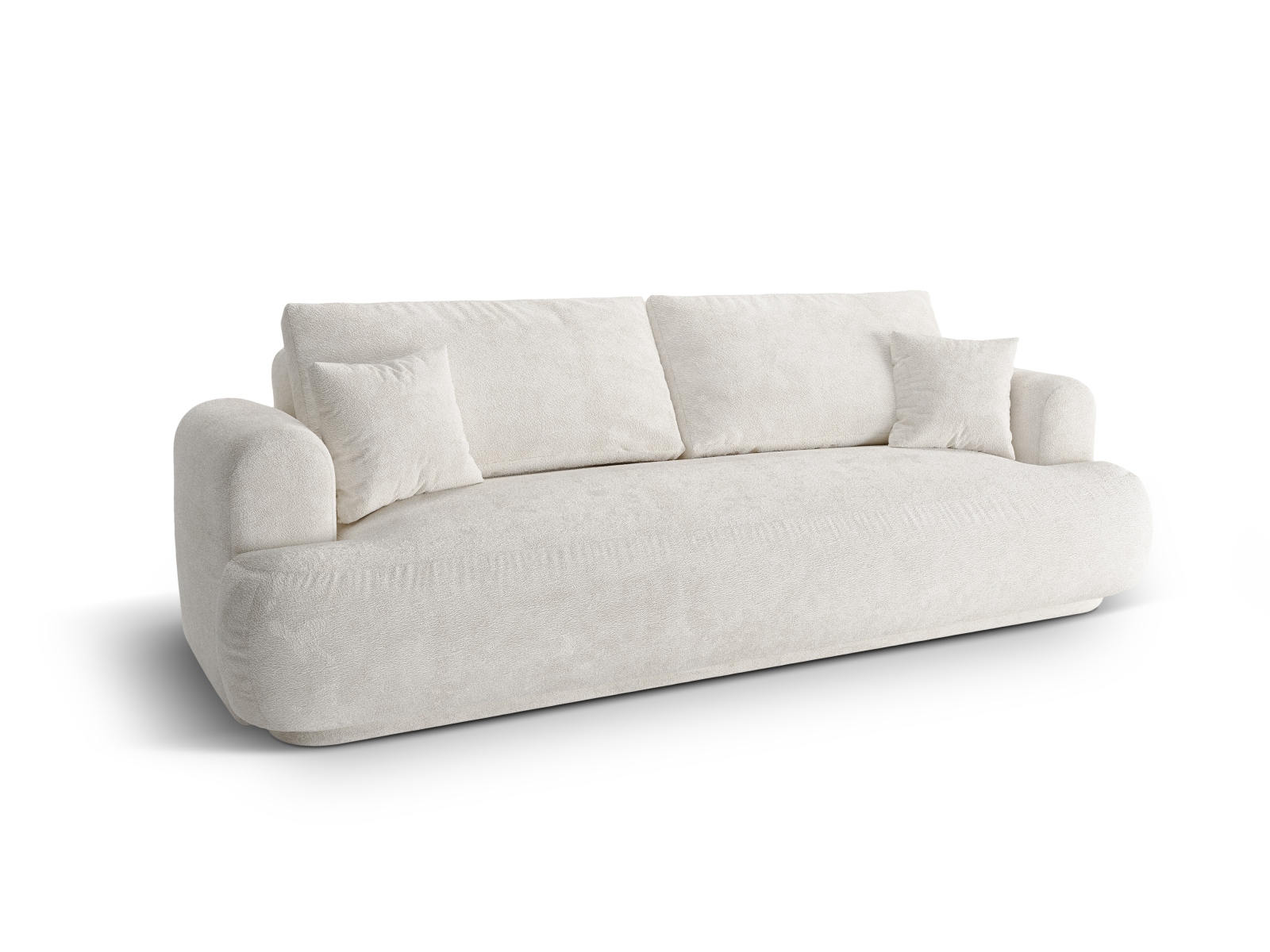 Boucle Sofa With Bed Function And Box, "Ella", 3 Seats, 253x108x88
