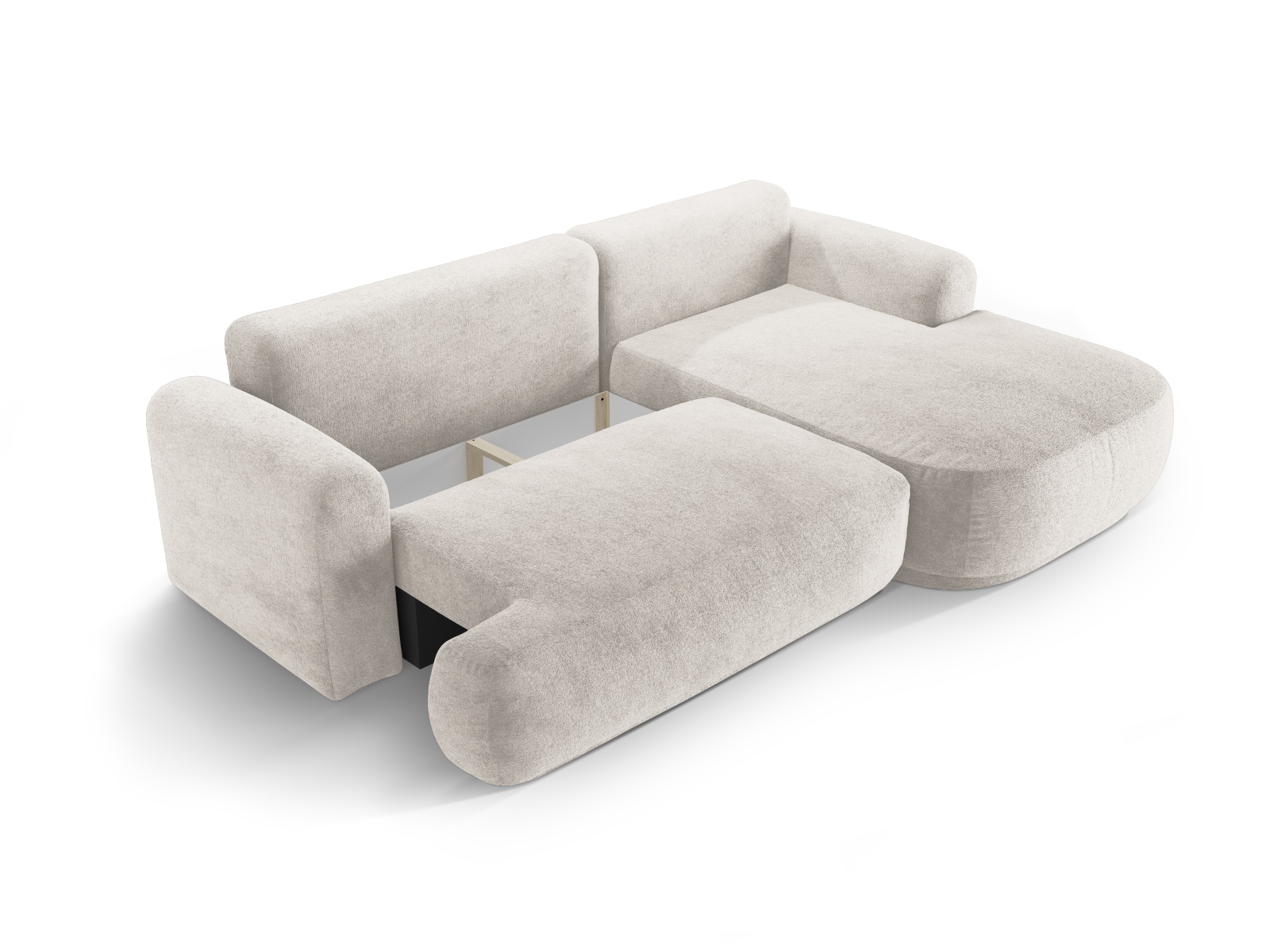 Modular Right Corner Sofa With Bed Function And Box, "Ella", 5 Seats, 271x174x88