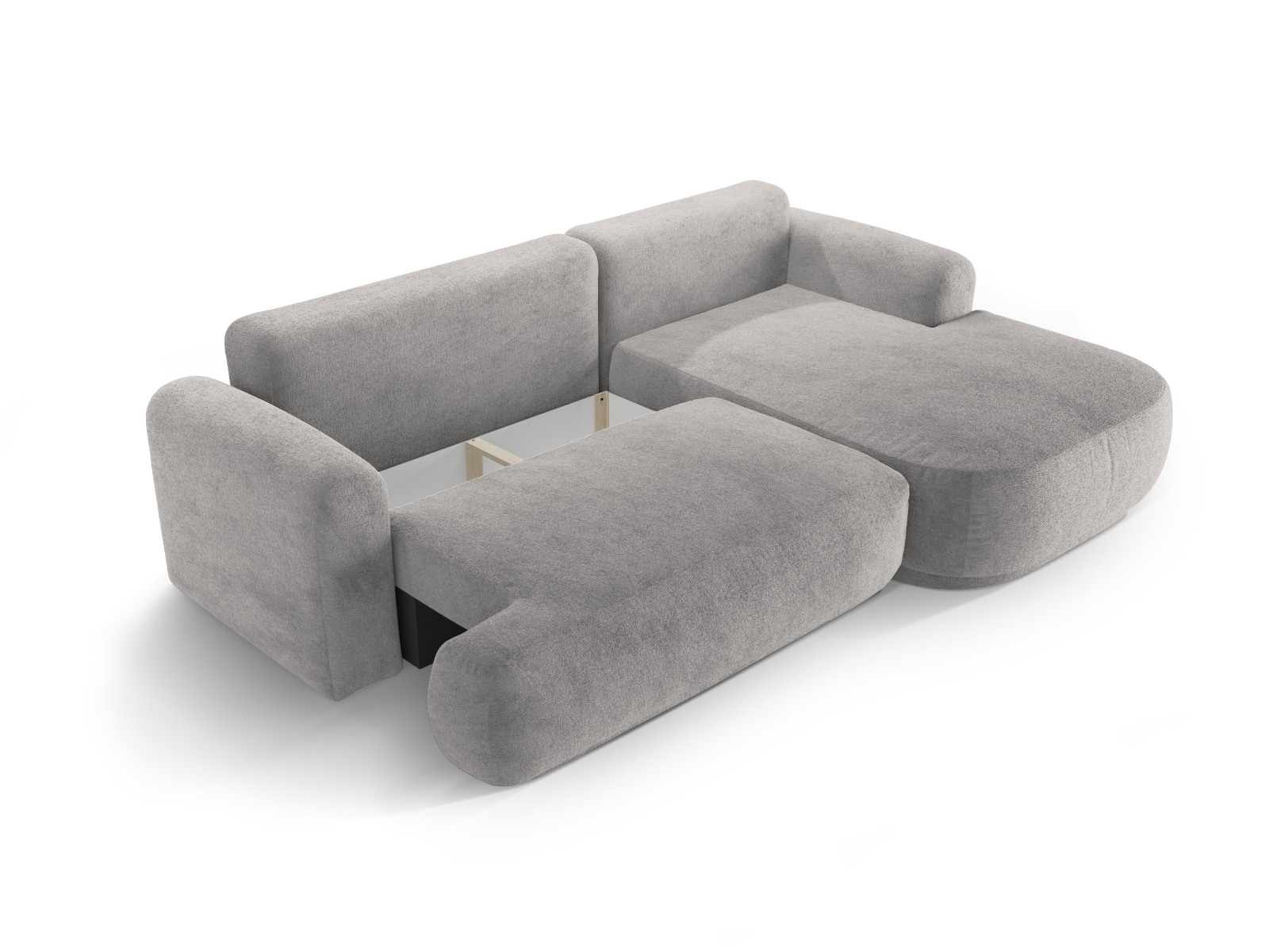 Modular Right Corner Sofa With Bed Function And Box, "Ella", 5 Seats, 271x174x88