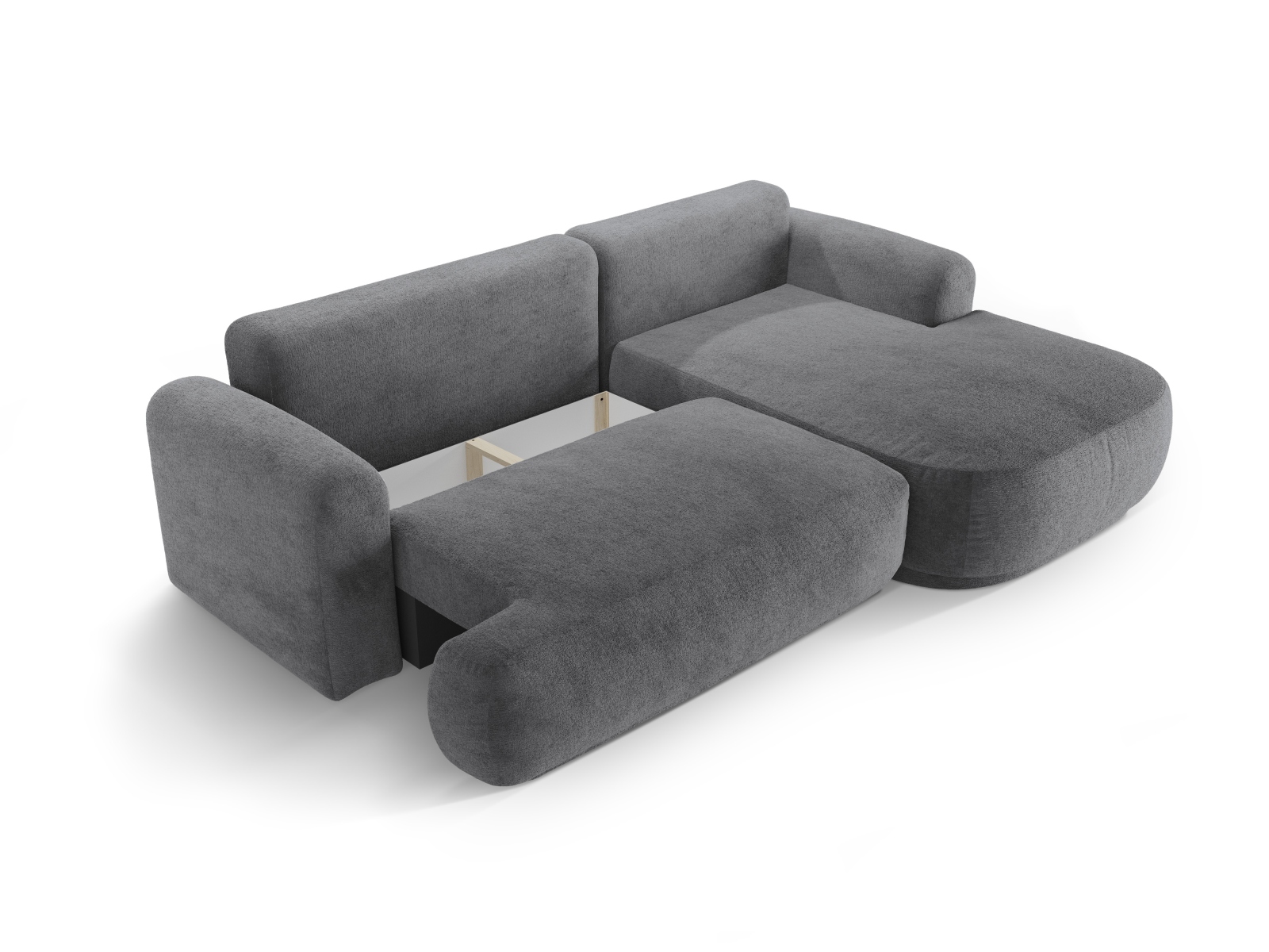 Modular Right Corner Sofa With Bed Function And Box, "Ella", 5 Seats, 271x174x88