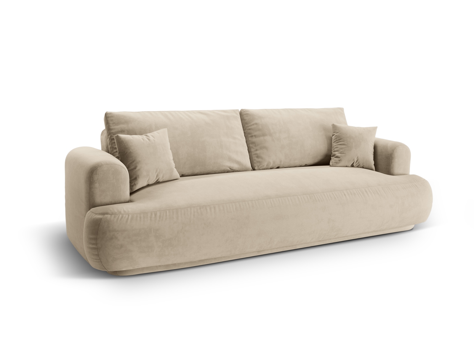 Velvet Sofa With Bed Function And Box, "Ella", 3 Seats, 253x108x88
