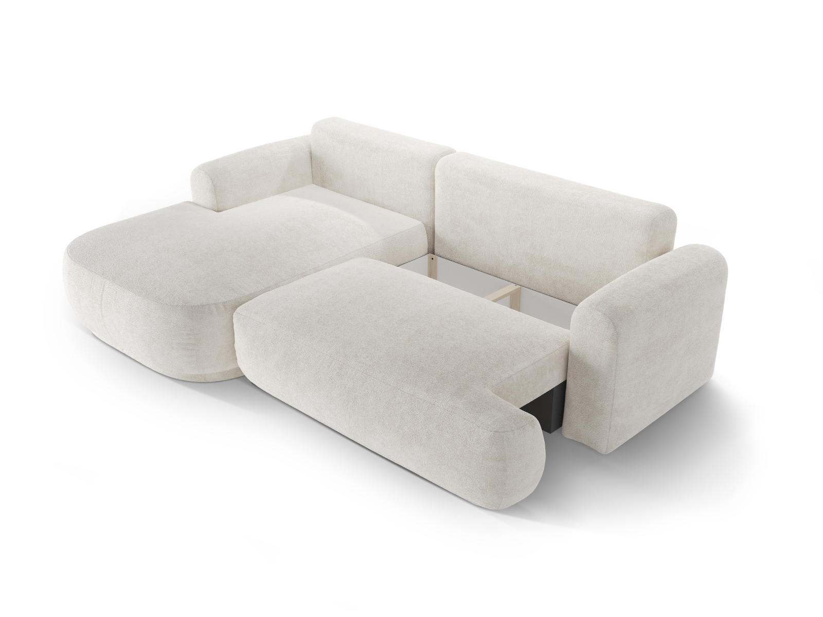 Modular Left Corner Sofa With Bed Function And Box, "Ella", 5 Seats, 271x174x88