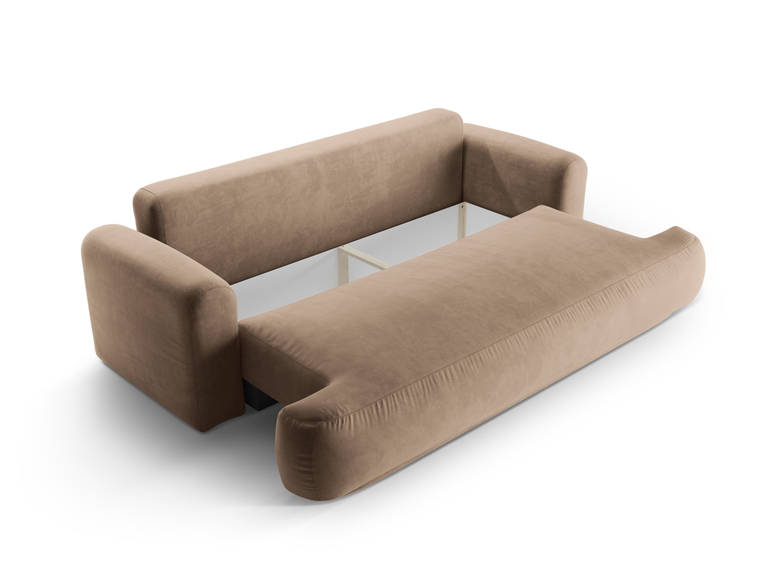 Velvet Sofa With Bed Function And Box, "Ella", 3 Seats, 253x108x88
