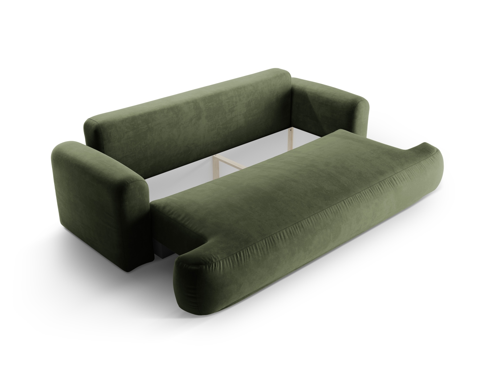 Velvet Sofa With Bed Function And Box, "Ella", 3 Seats, 253x108x88