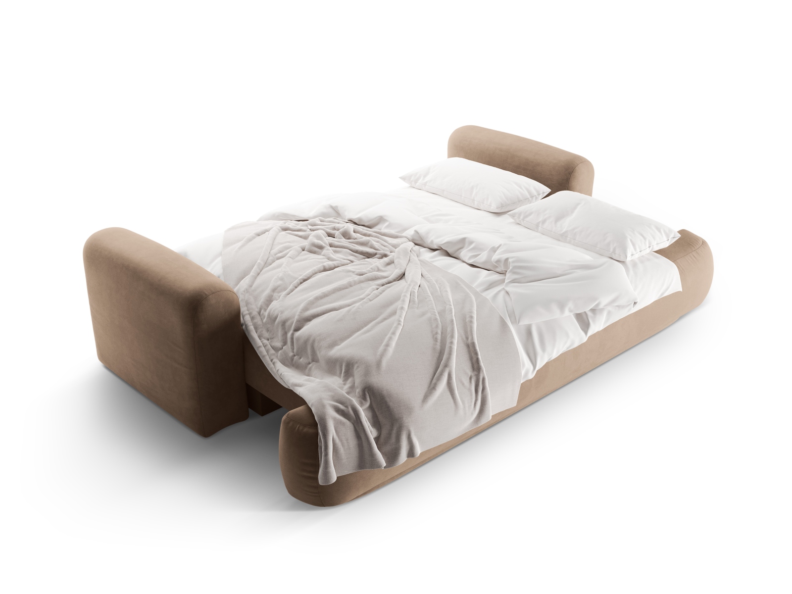 Velvet Sofa With Bed Function And Box, "Ella", 3 Seats, 253x108x88