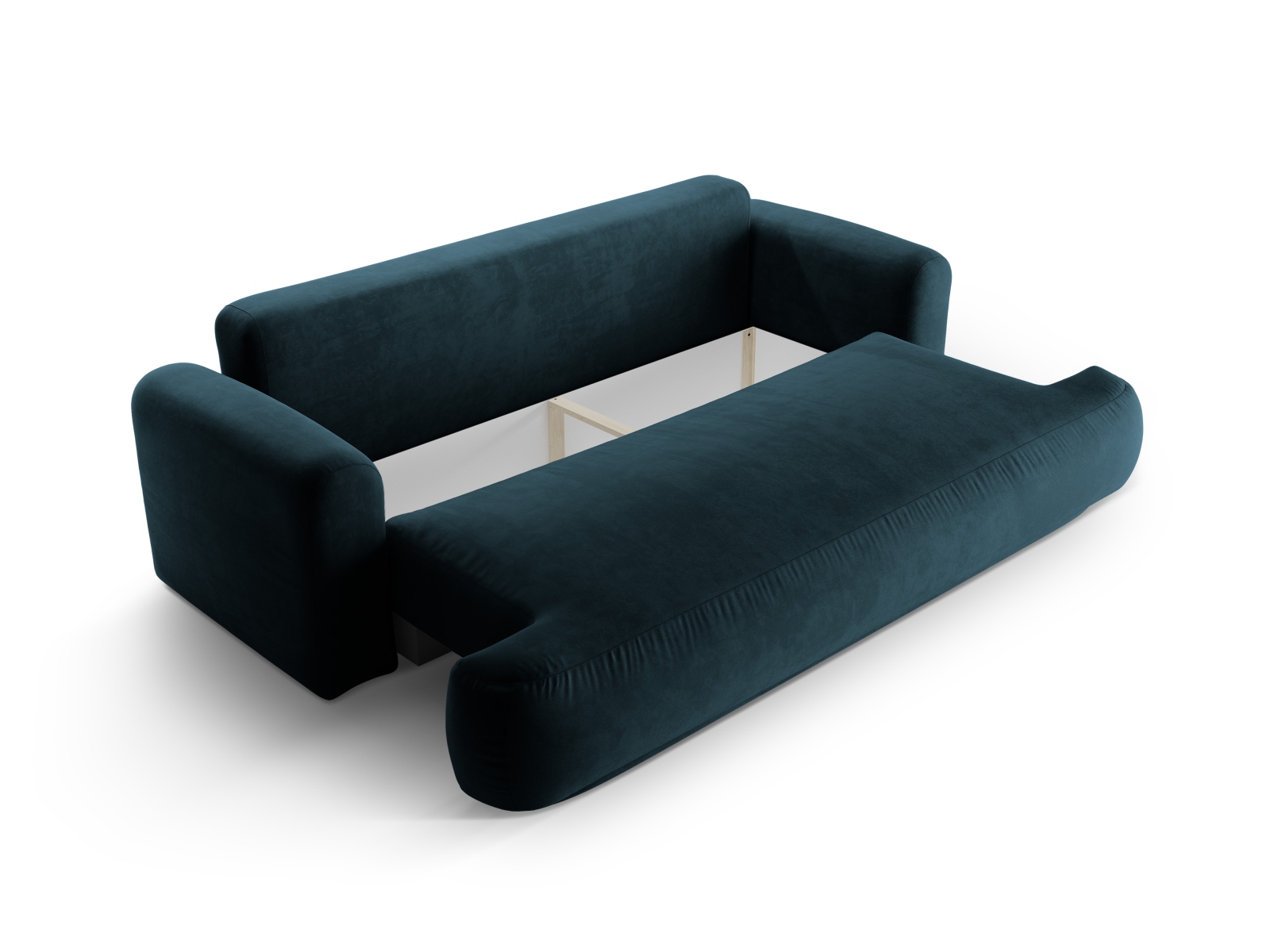 Velvet Sofa With Bed Function And Box, "Ella", 3 Seats, 253x108x88