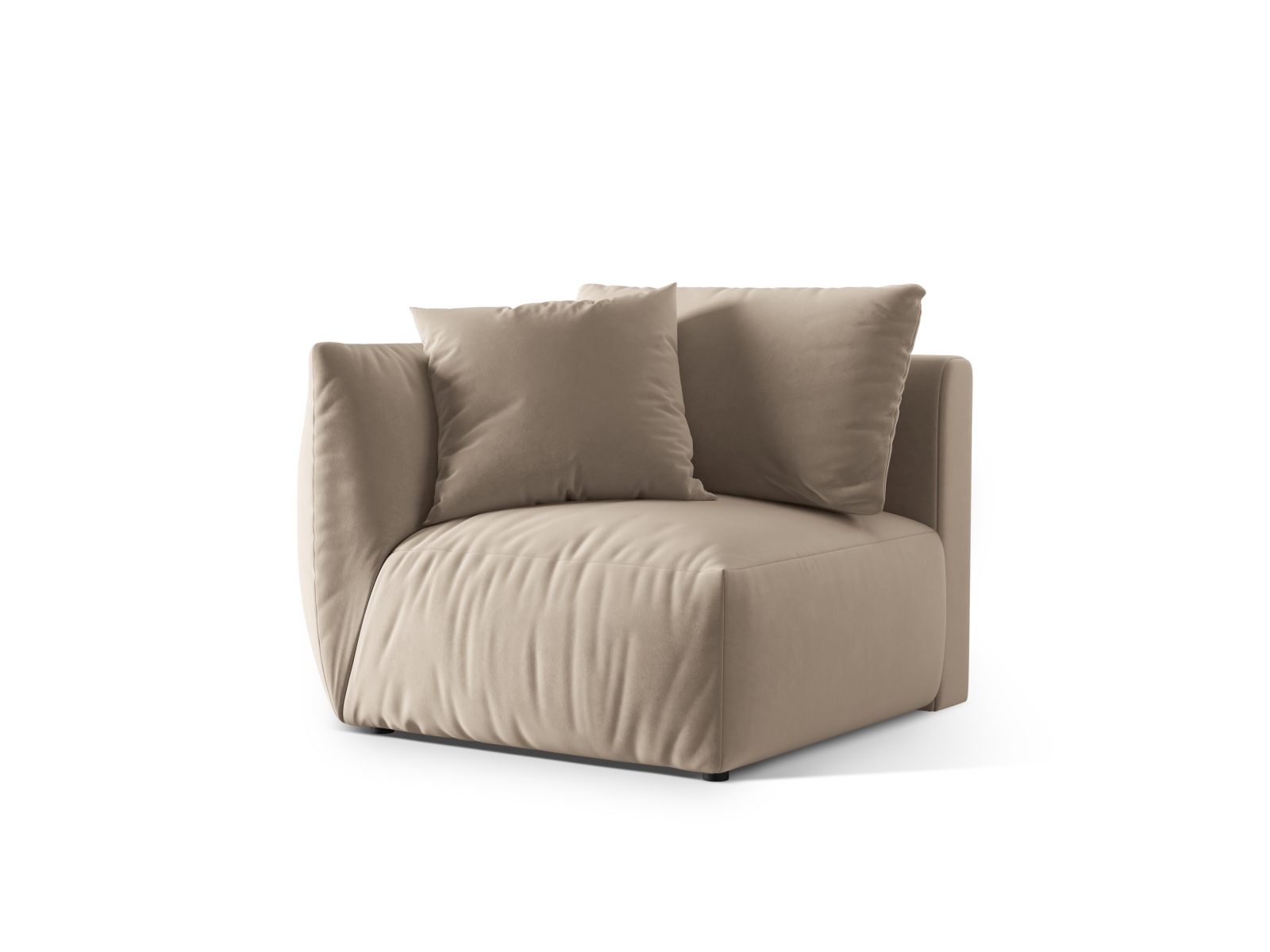 Velvet Modul Left, "Chris", 1 Seat, 110x100x80