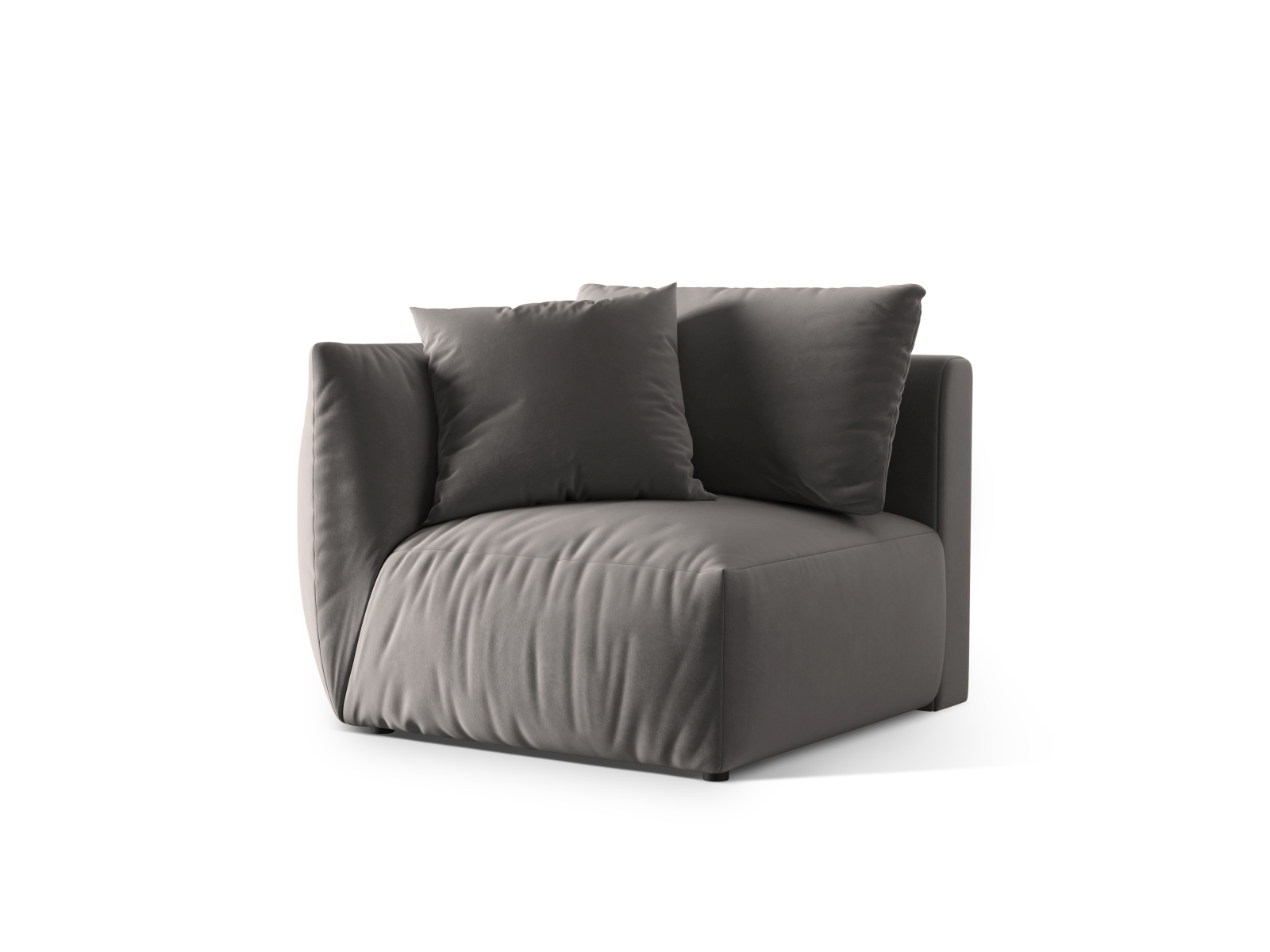Velvet Modul Left, "Chris", 1 Seat, 110x100x80