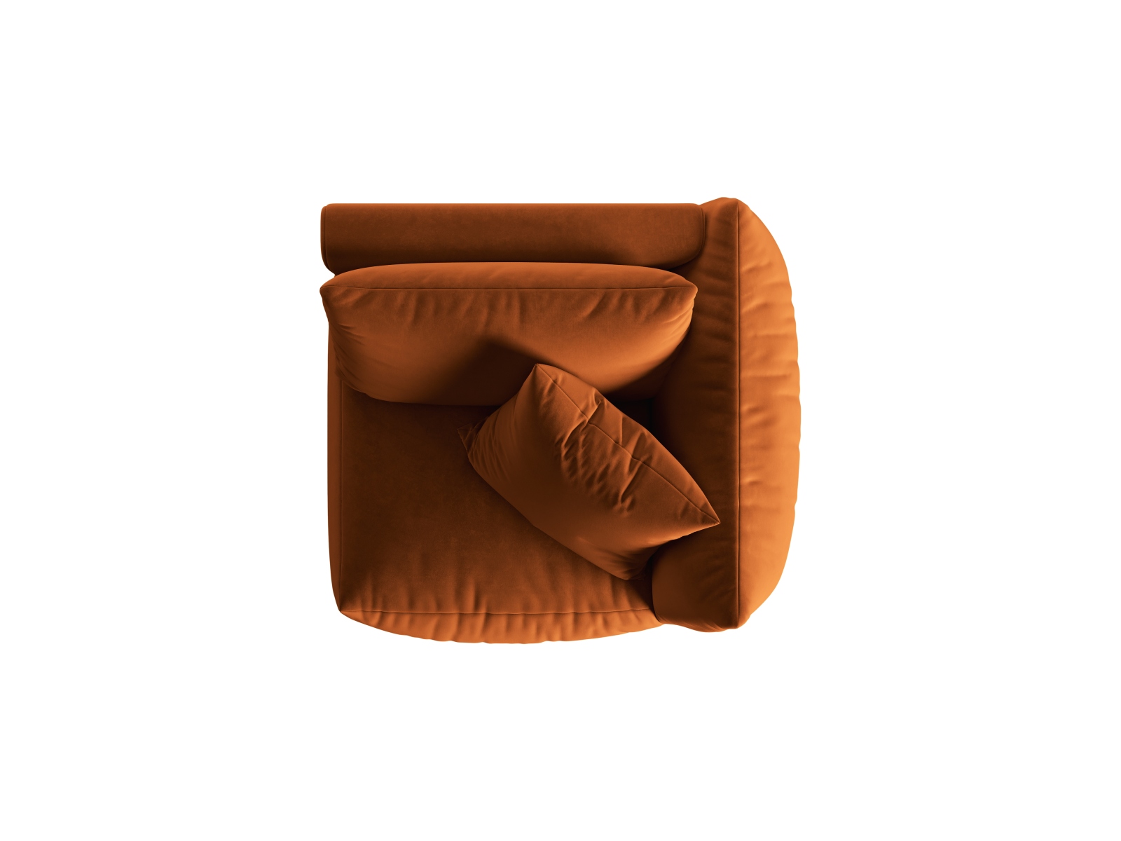 Velvet Modul Right, "Chris", 1 Seat, 110x100x80
