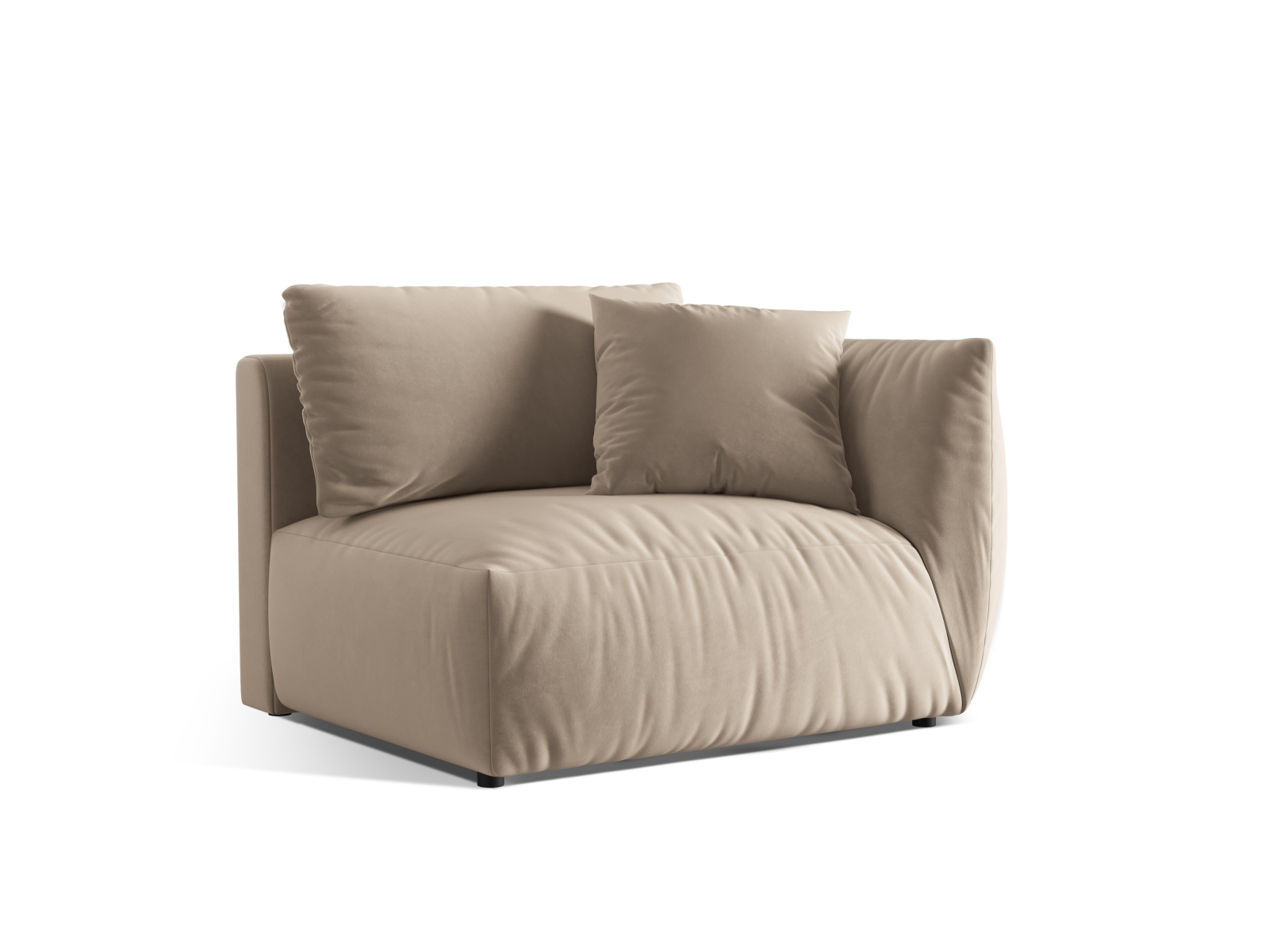 Velvet Modul Right, "Chris", 1 Seat, 130x100x80