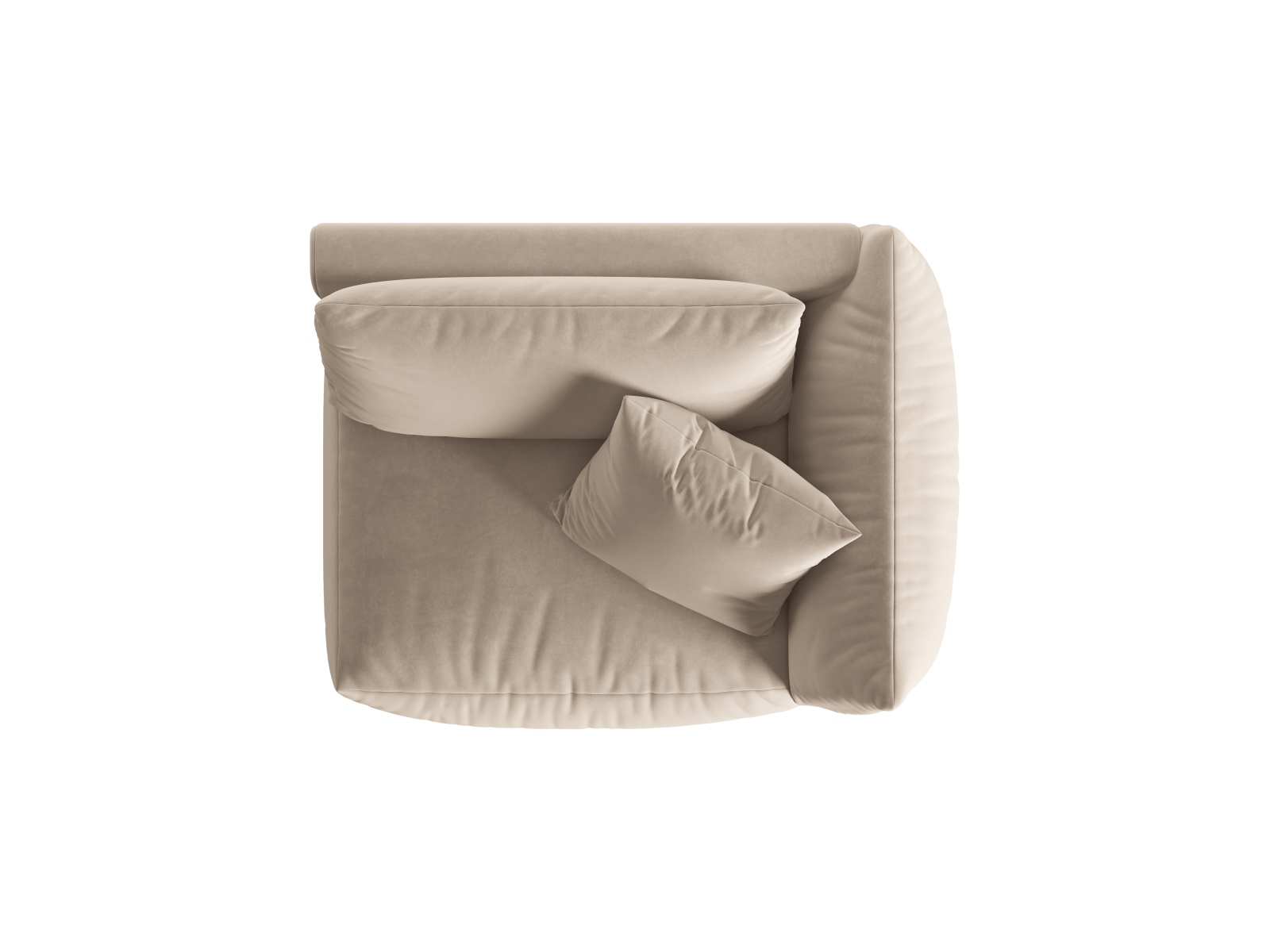 Velvet Modul Right, "Chris", 1 Seat, 130x100x80