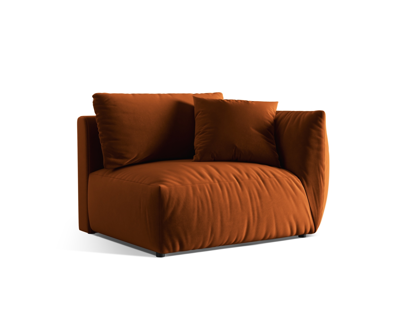 Velvet Modul Right, "Chris", 1 Seat, 130x100x80