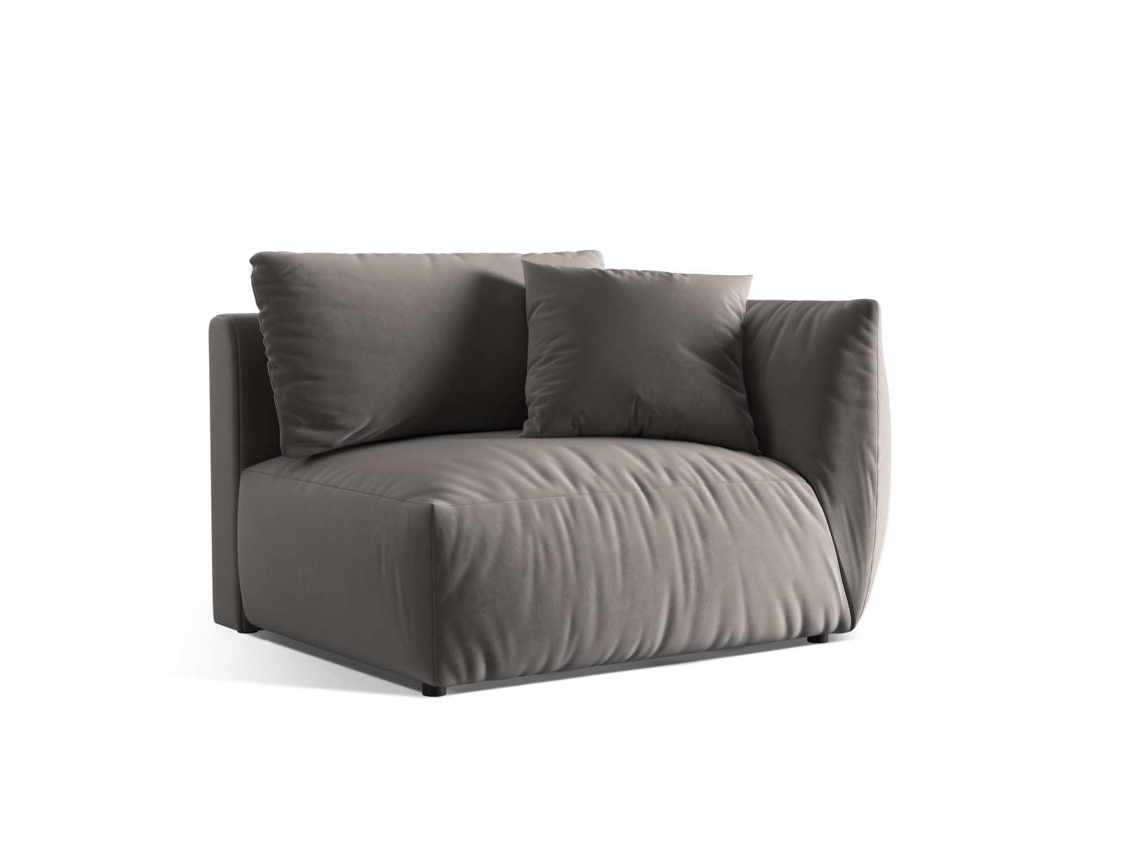 Velvet Modul Right, "Chris", 1 Seat, 130x100x80