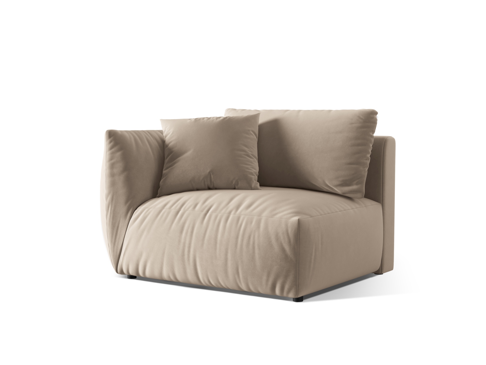 Velvet Modul Left, "Chris", 1 Seat, 130x100x80