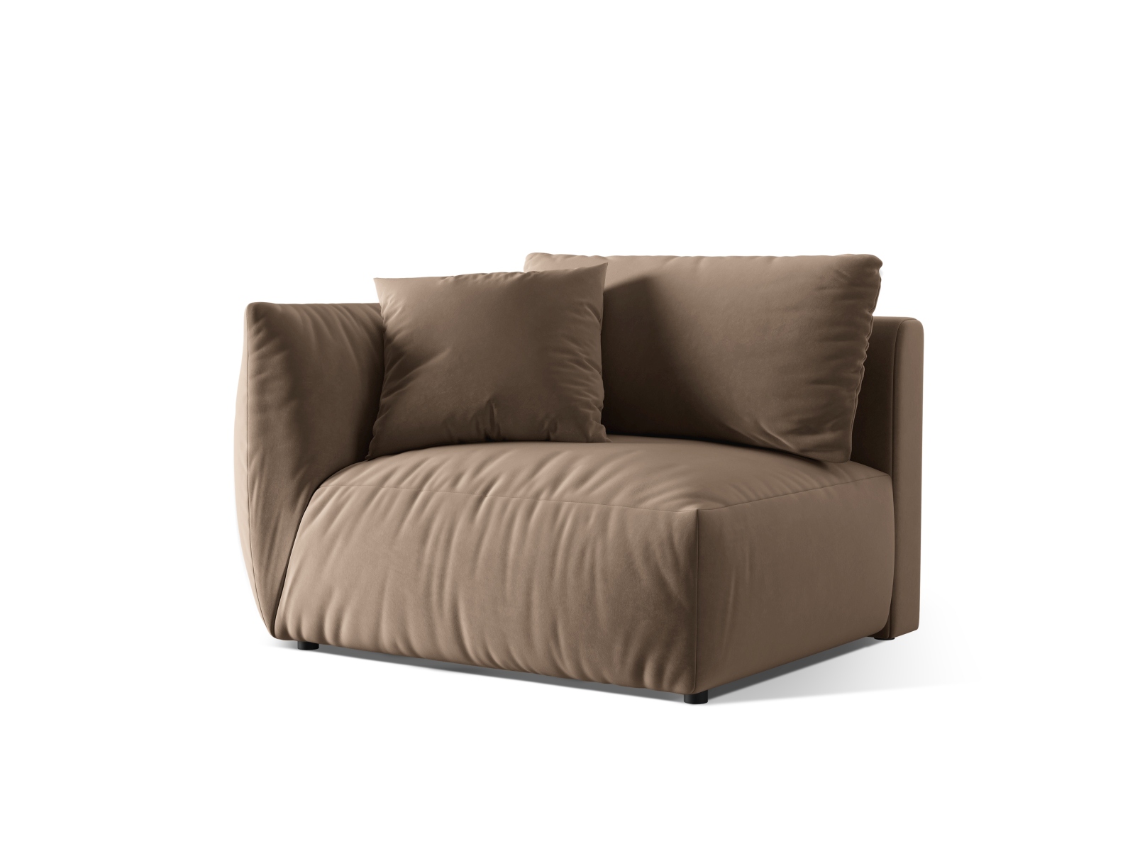 Velvet Modul Left, "Chris", 1 Seat, 130x100x80