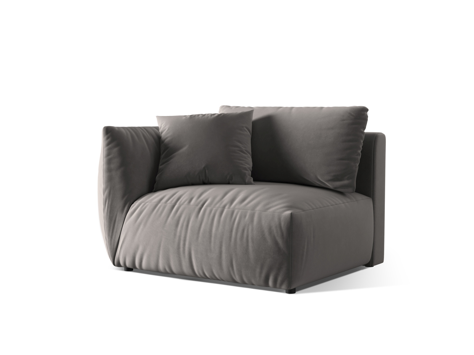 Velvet Modul Left, "Chris", 1 Seat, 130x100x80