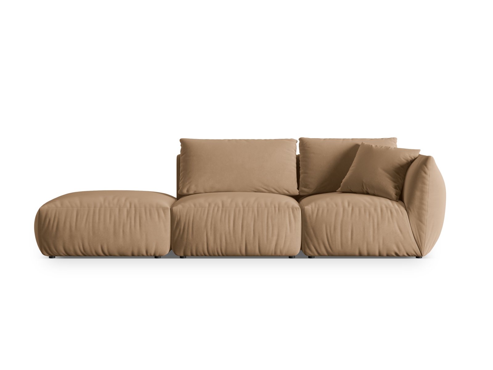 Velvet Left Modular Sofa, "Chris", 3 Seats, 315x100x80