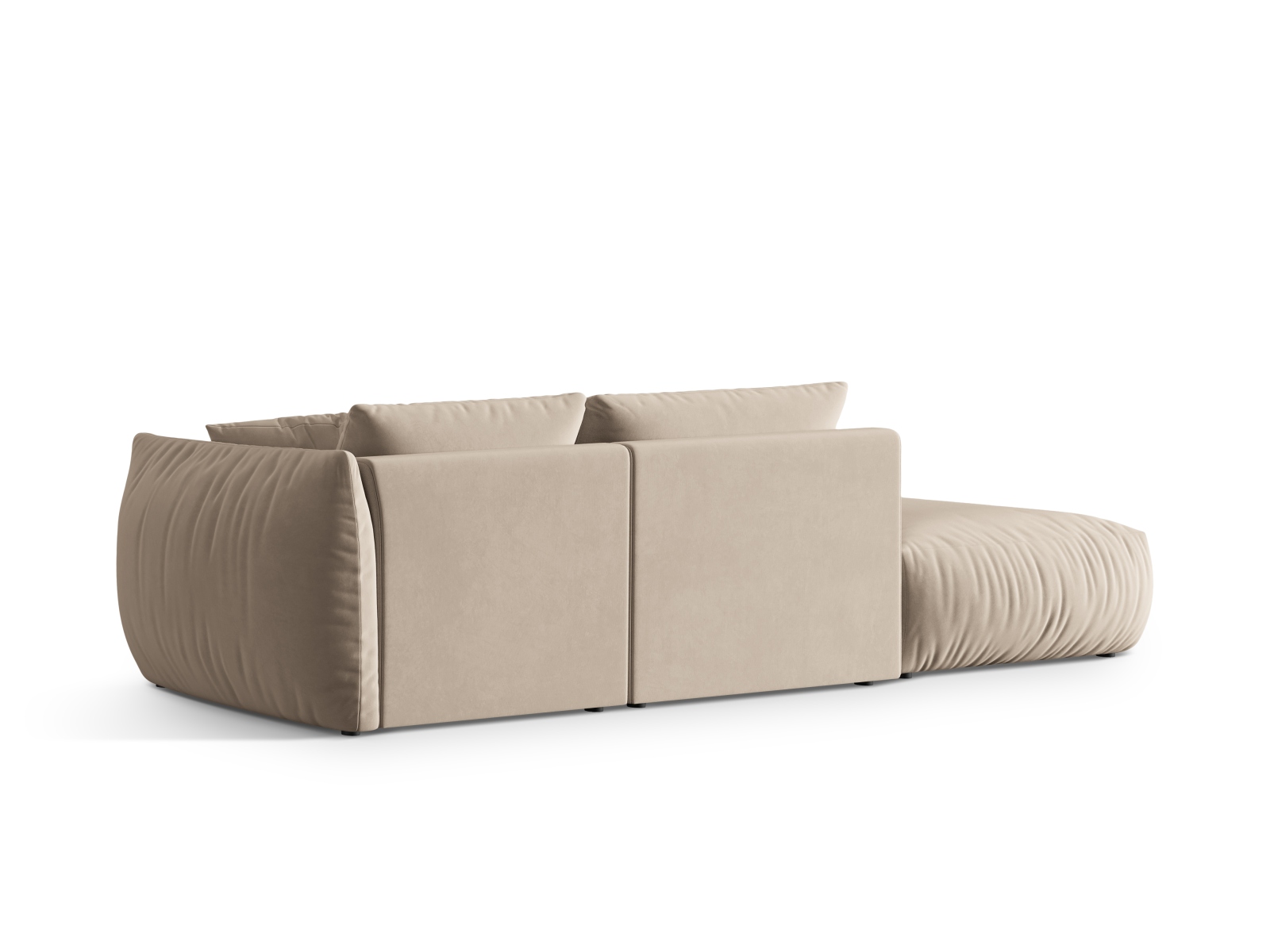 Velvet Left Modular Sofa, "Chris", 3 Seats, 315x100x80