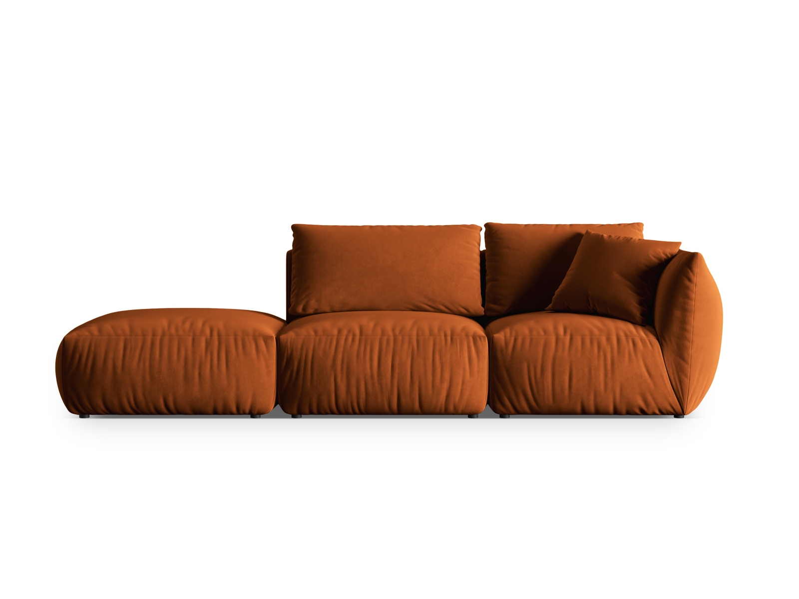 Velvet Left Modular Sofa, "Chris", 3 Seats, 315x100x80