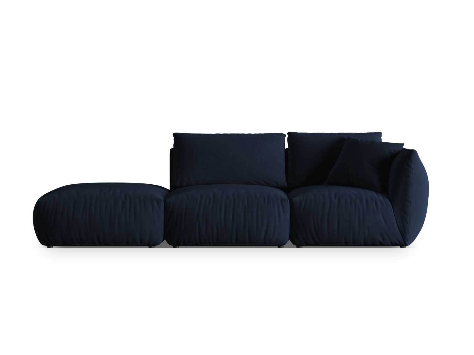 Velvet Left Modular Sofa, "Chris", 3 Seats, 315x100x80