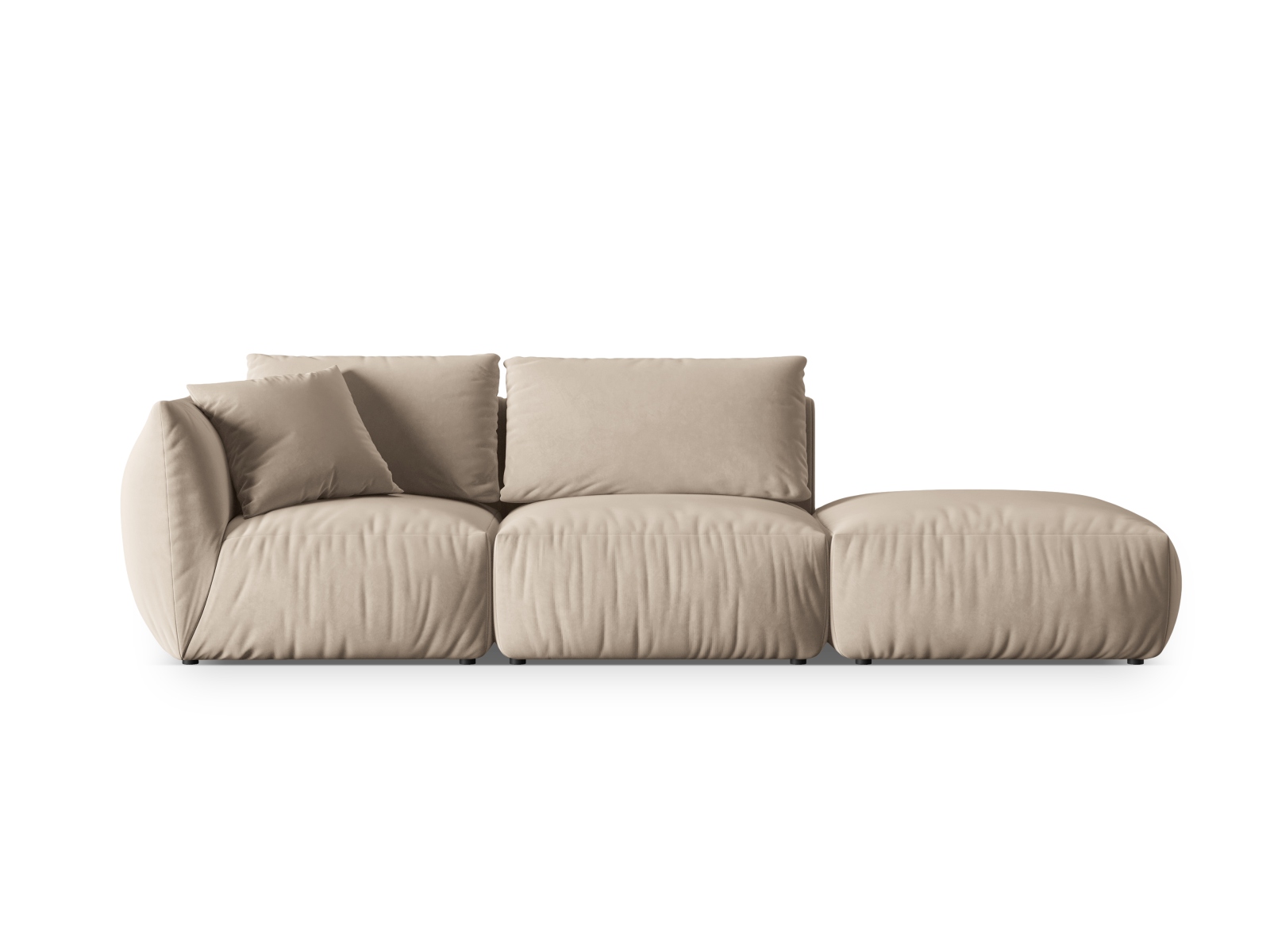 Velvet Right Modular Sofa, "Chris", 3 Seats, 315x100x80