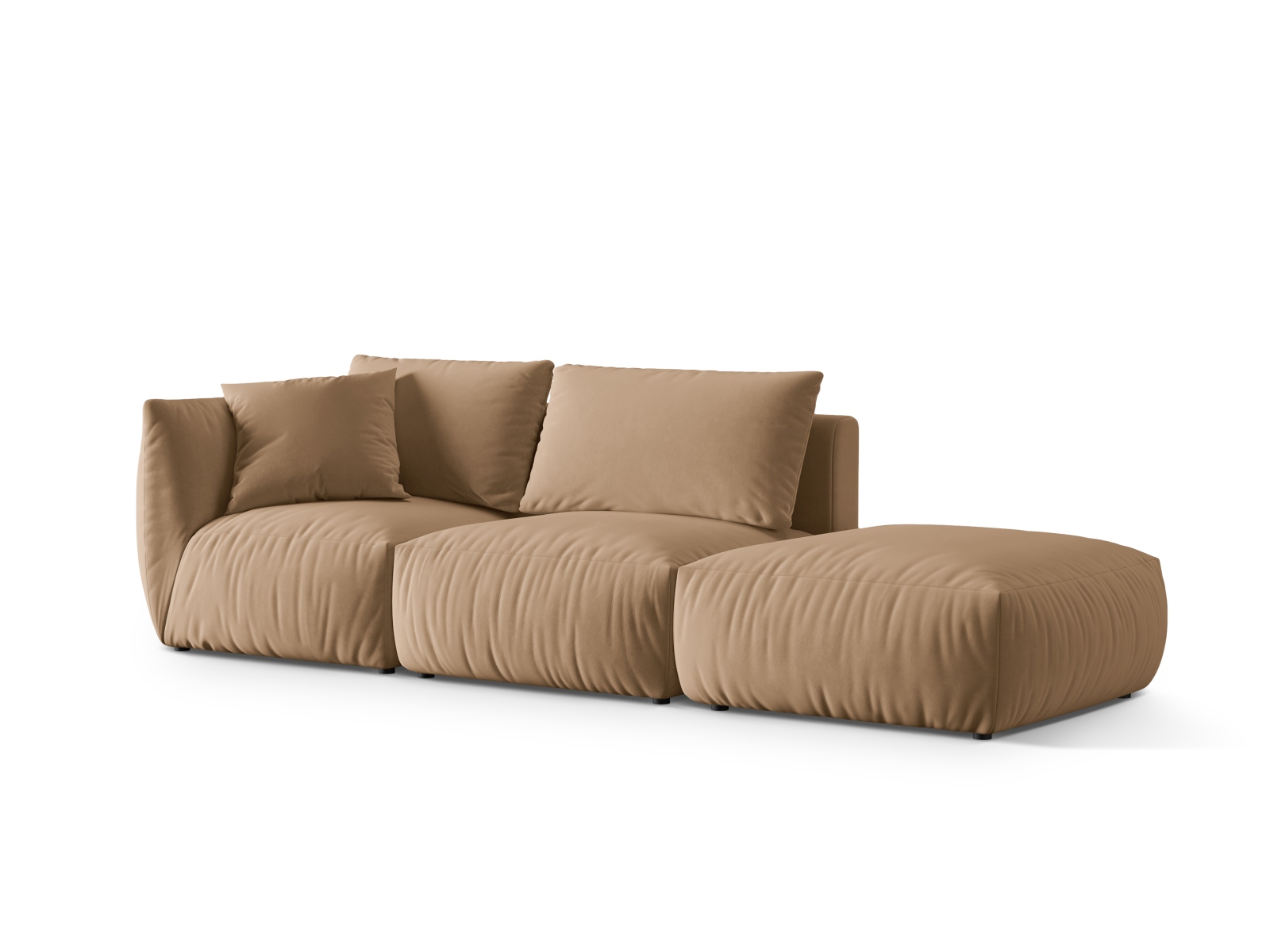 Velvet Right Modular Sofa, "Chris", 3 Seats, 315x100x80