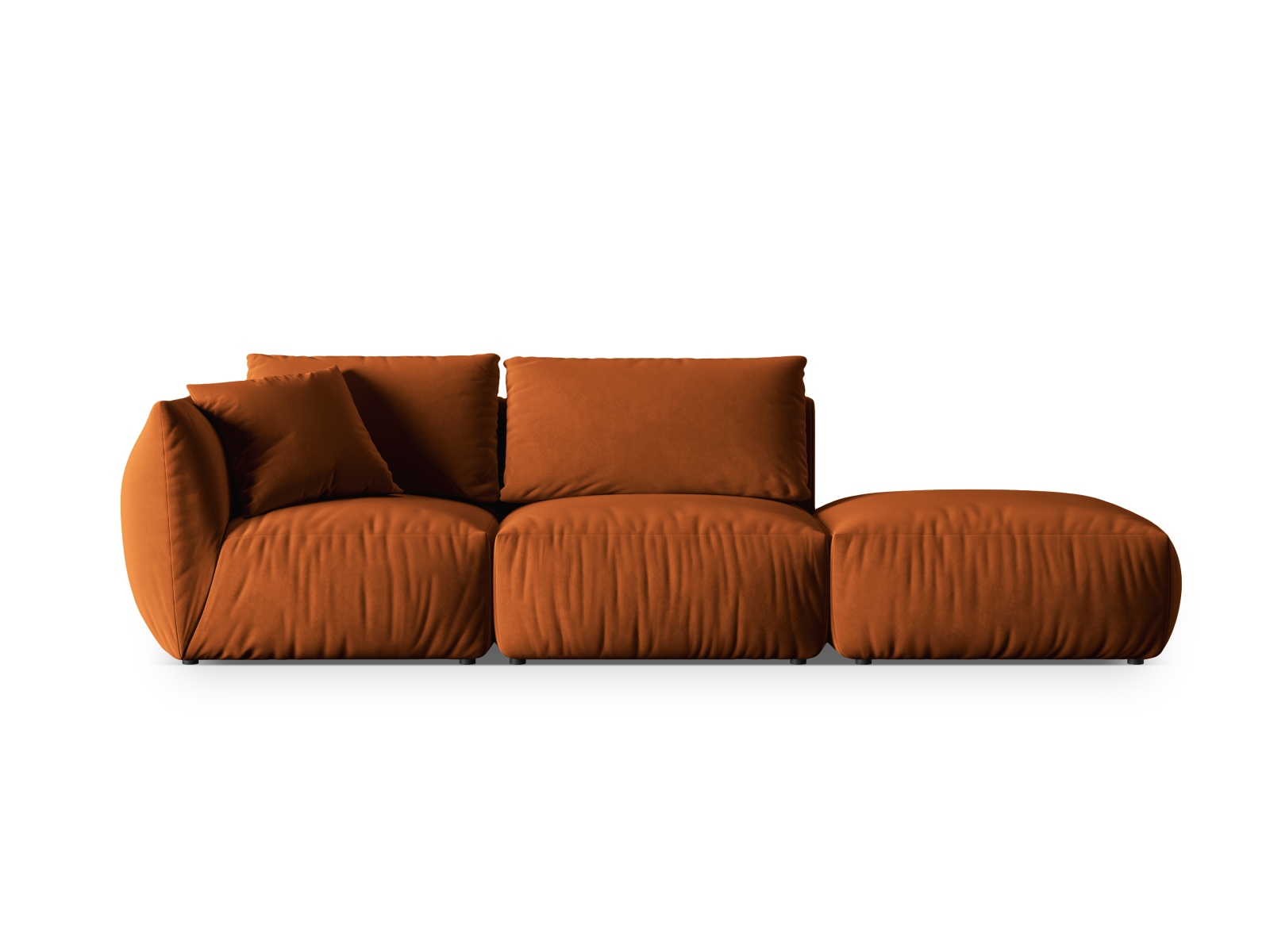Velvet Right Modular Sofa, "Chris", 3 Seats, 315x100x80