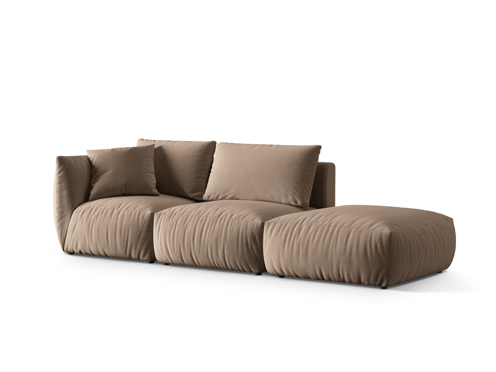 Velvet Right Modular Sofa, "Chris", 3 Seats, 315x100x80