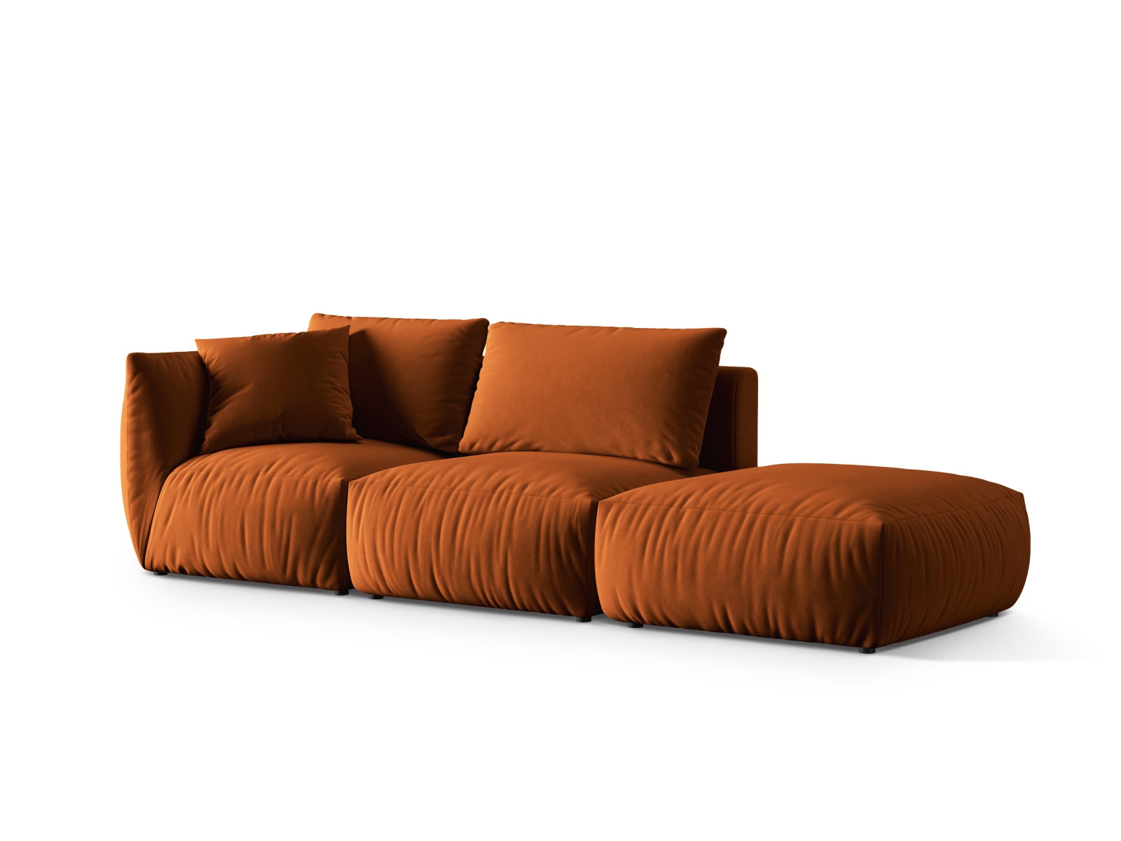 Velvet Right Modular Sofa, "Chris", 3 Seats, 315x100x80