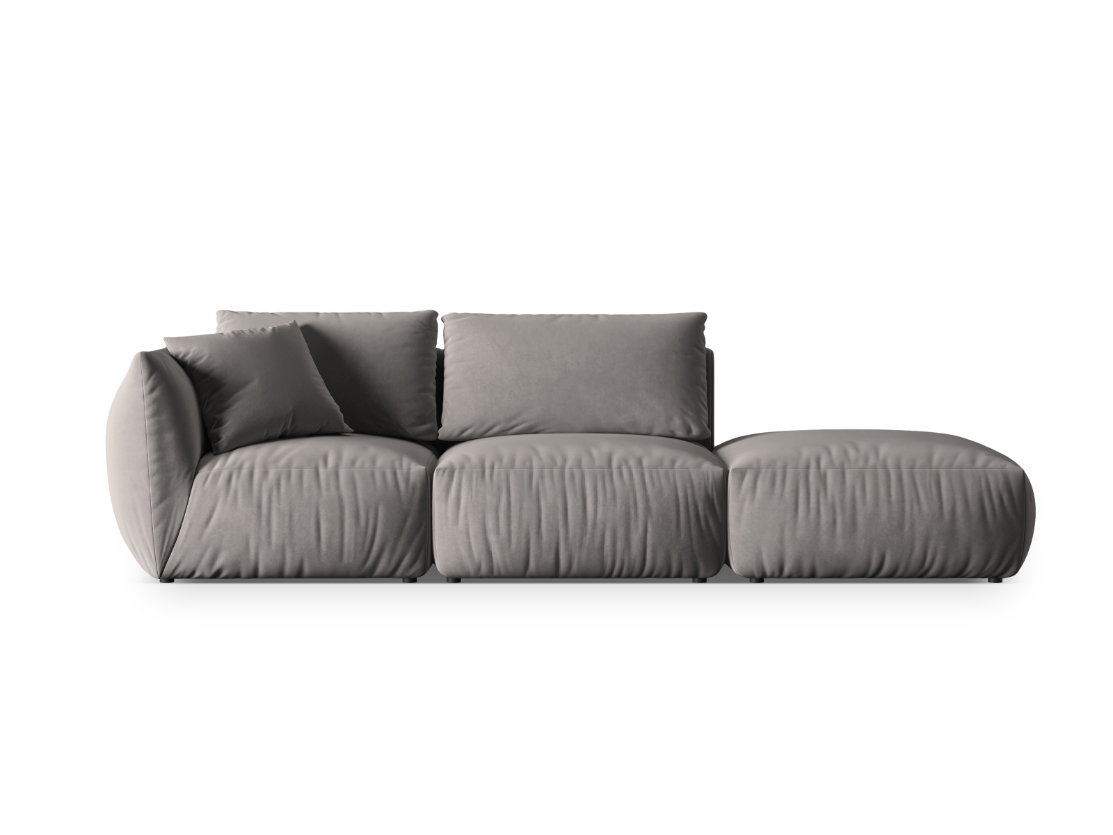 Velvet Right Modular Sofa, "Chris", 3 Seats, 315x100x80