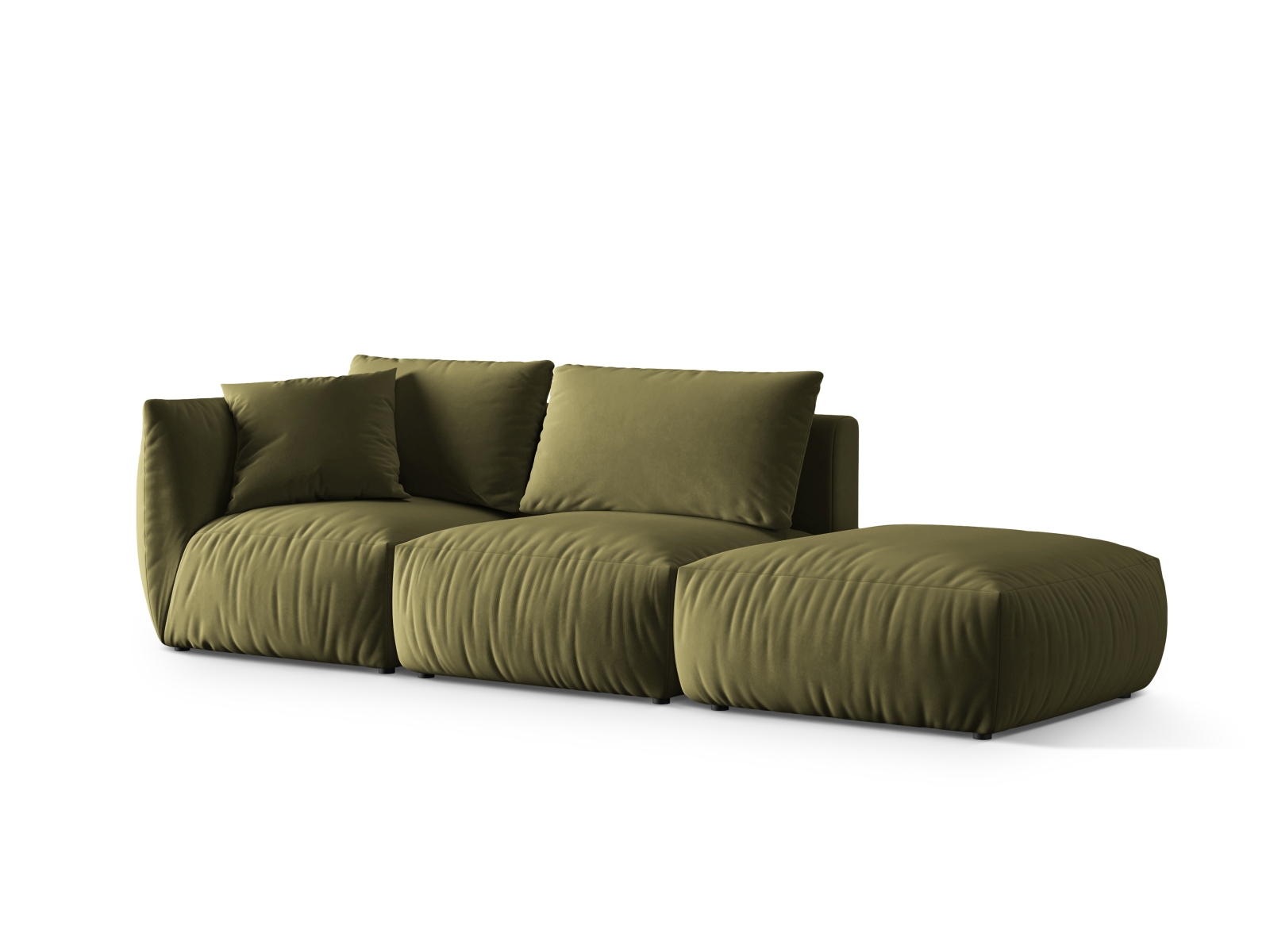 Velvet Right Modular Sofa, "Chris", 3 Seats, 315x100x80