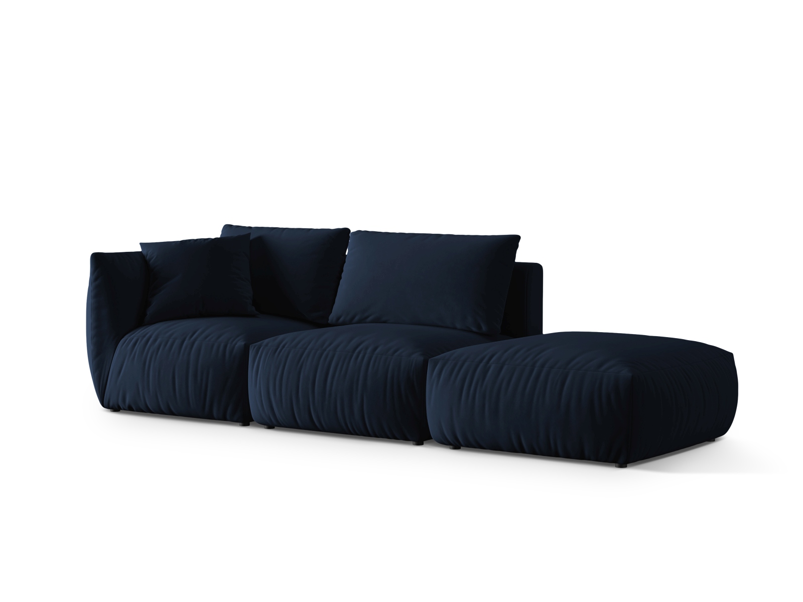 Velvet Right Modular Sofa, "Chris", 3 Seats, 315x100x80