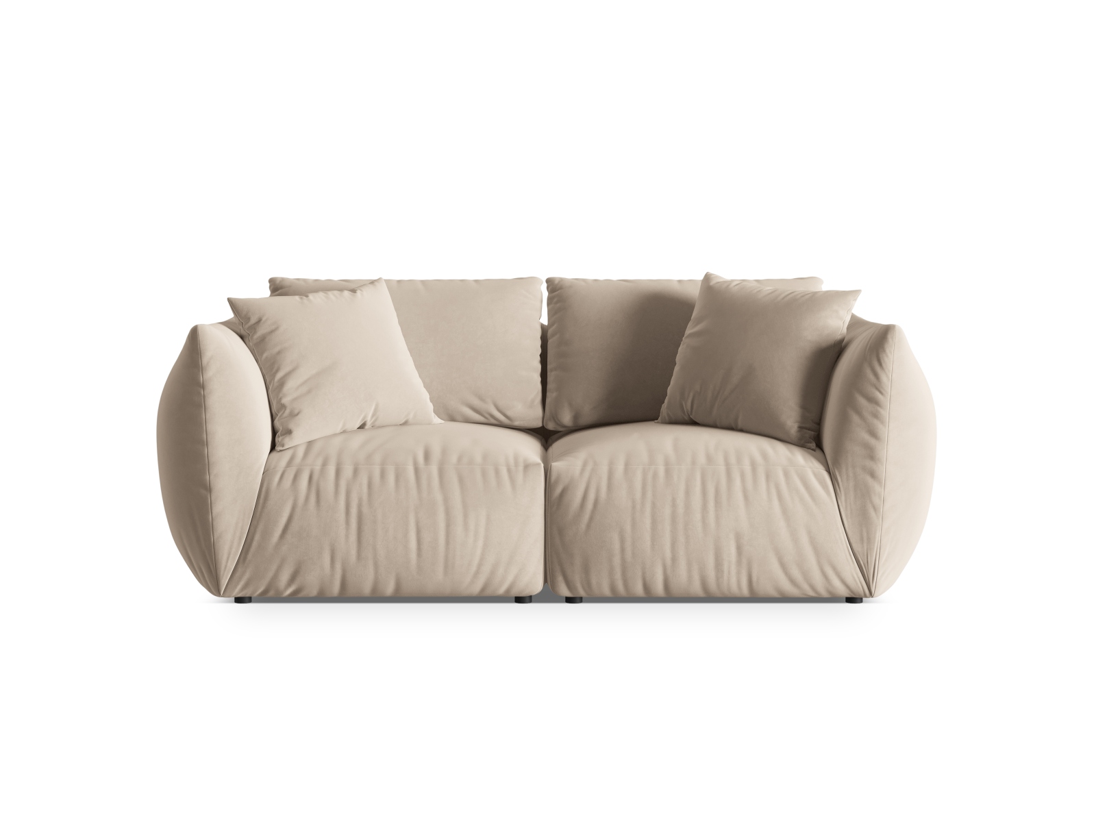 Velvet Modular Sofa, "Chris", 3 Seats, 220x100x80