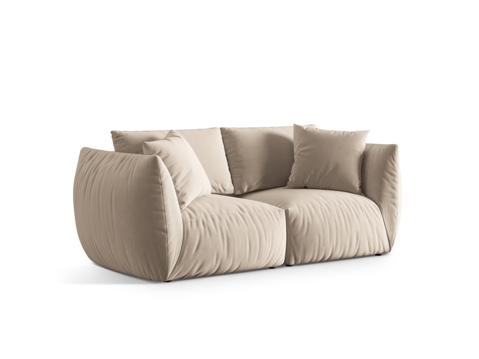 Velvet Modular Sofa, "Chris", 3 Seats, 220x100x80