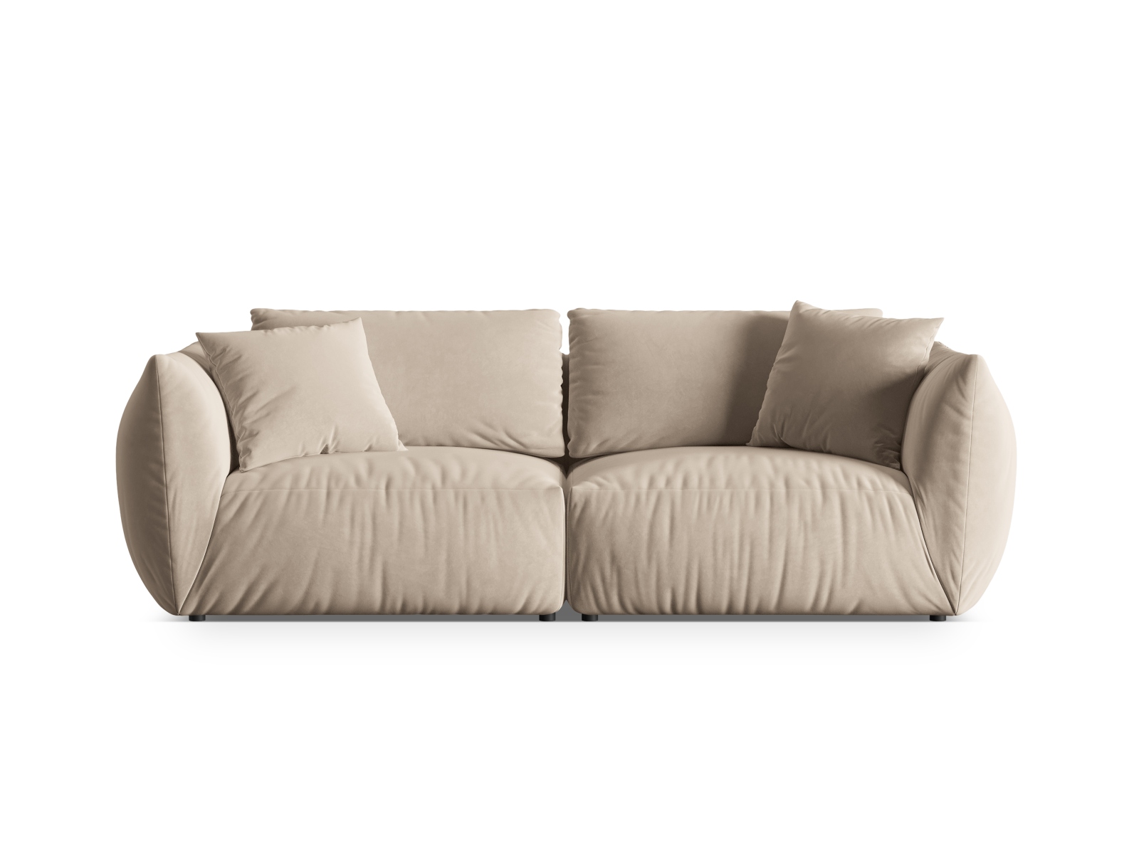 Velvet Modular Sofa, "Chris", 4 Seats, 260x100x80