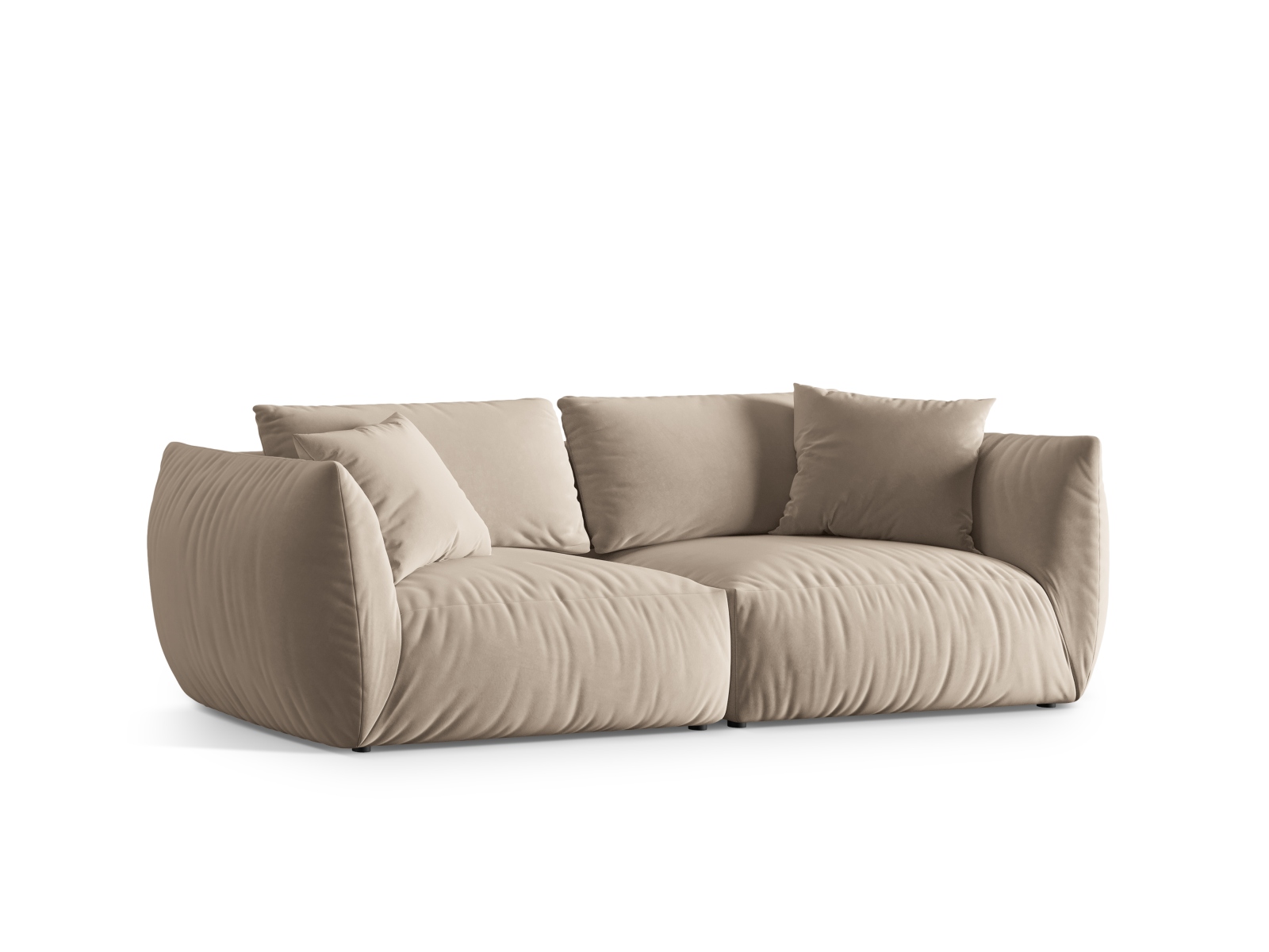 Velvet Modular Sofa, "Chris", 4 Seats, 260x100x80