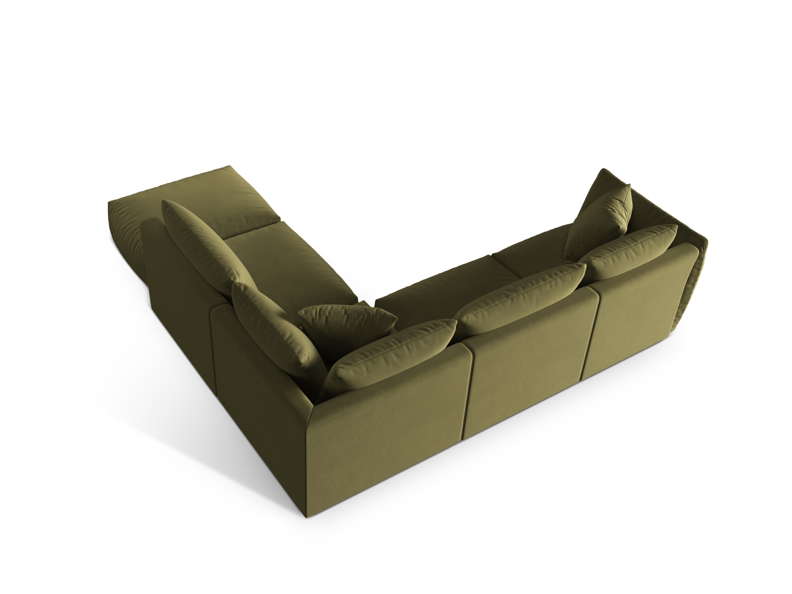 Velvet Modular Right Corner Sofa, "Chris", 4 Seats, 295x290x80