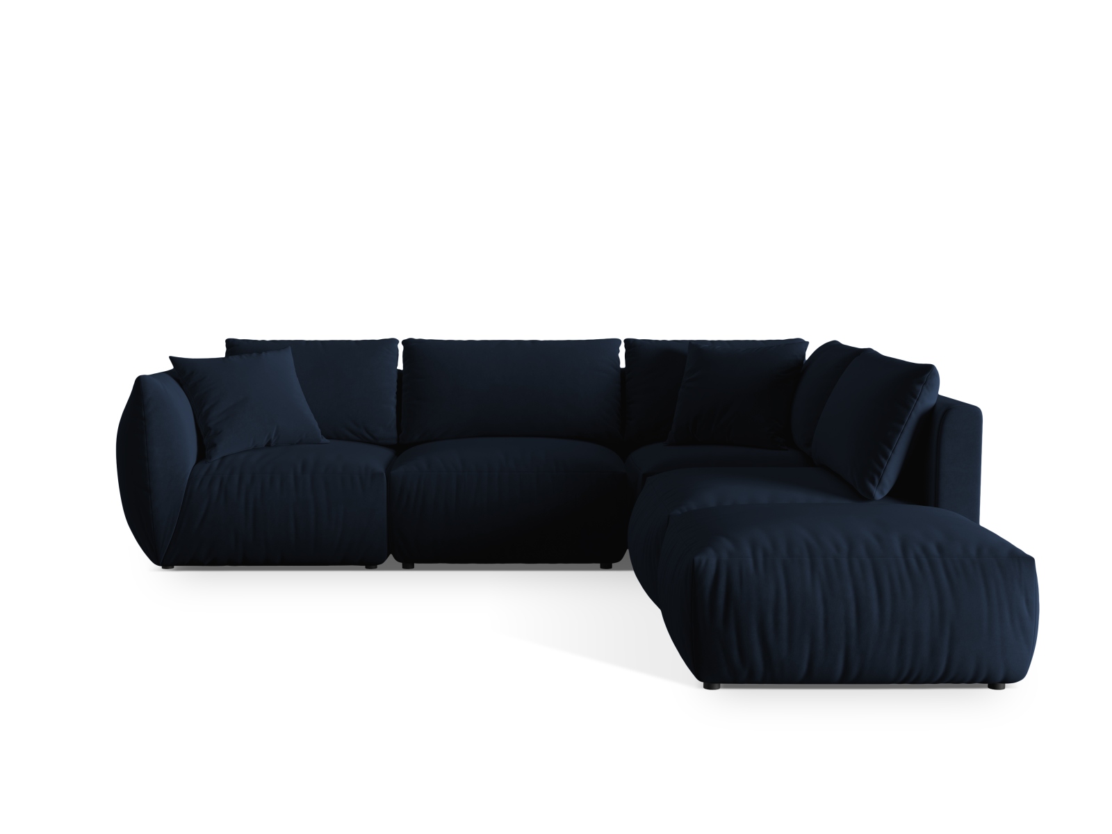 Velvet Modular Right Corner Sofa, "Chris", 4 Seats, 295x290x80