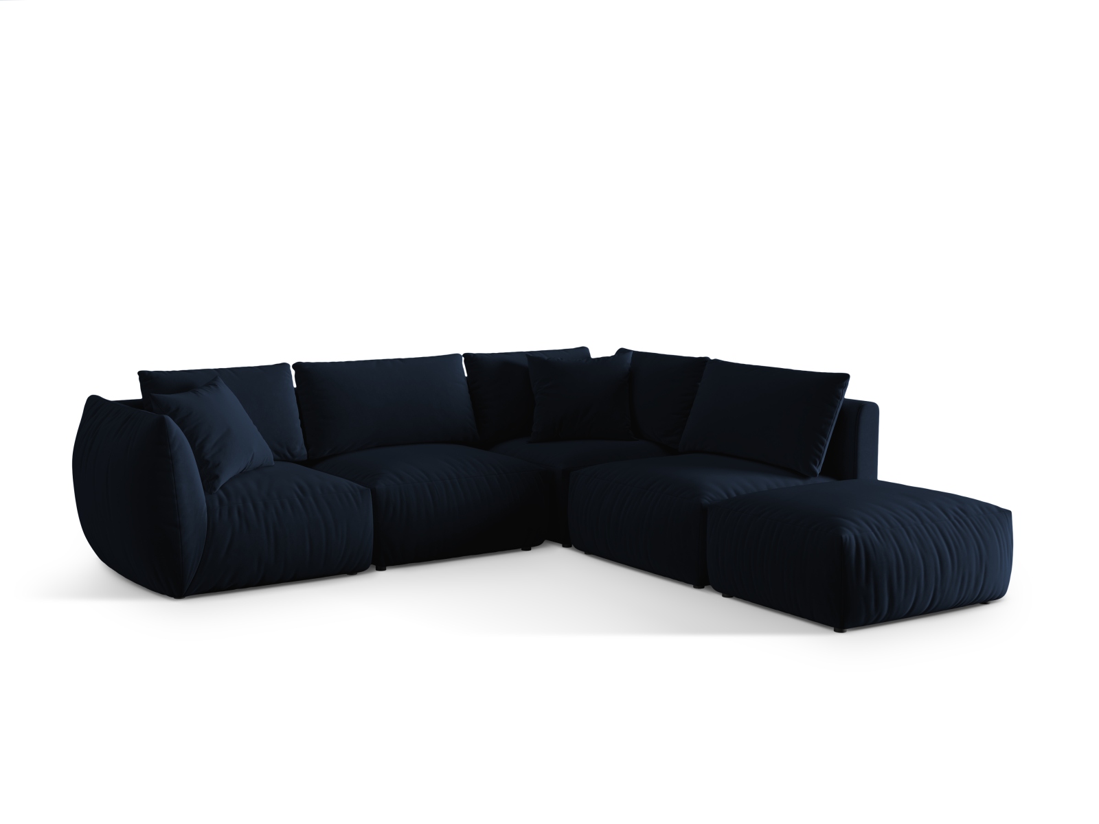Velvet Modular Right Corner Sofa, "Chris", 4 Seats, 295x290x80