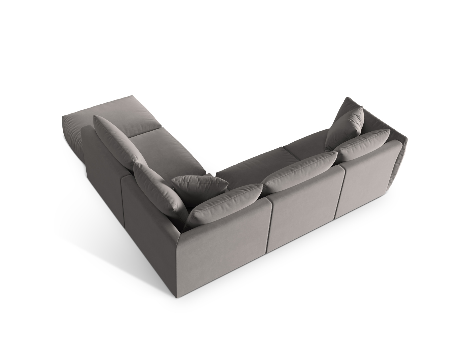 Velvet Modular Right Corner Sofa, "Chris", 4 Seats, 295x290x80