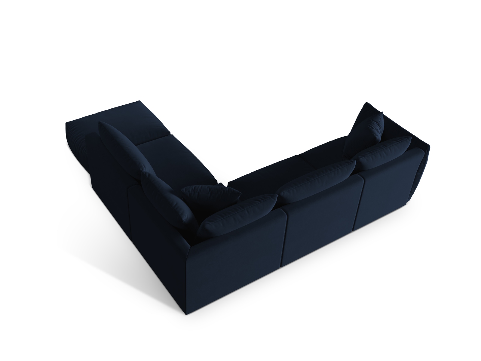 Velvet Modular Right Corner Sofa, "Chris", 4 Seats, 295x290x80