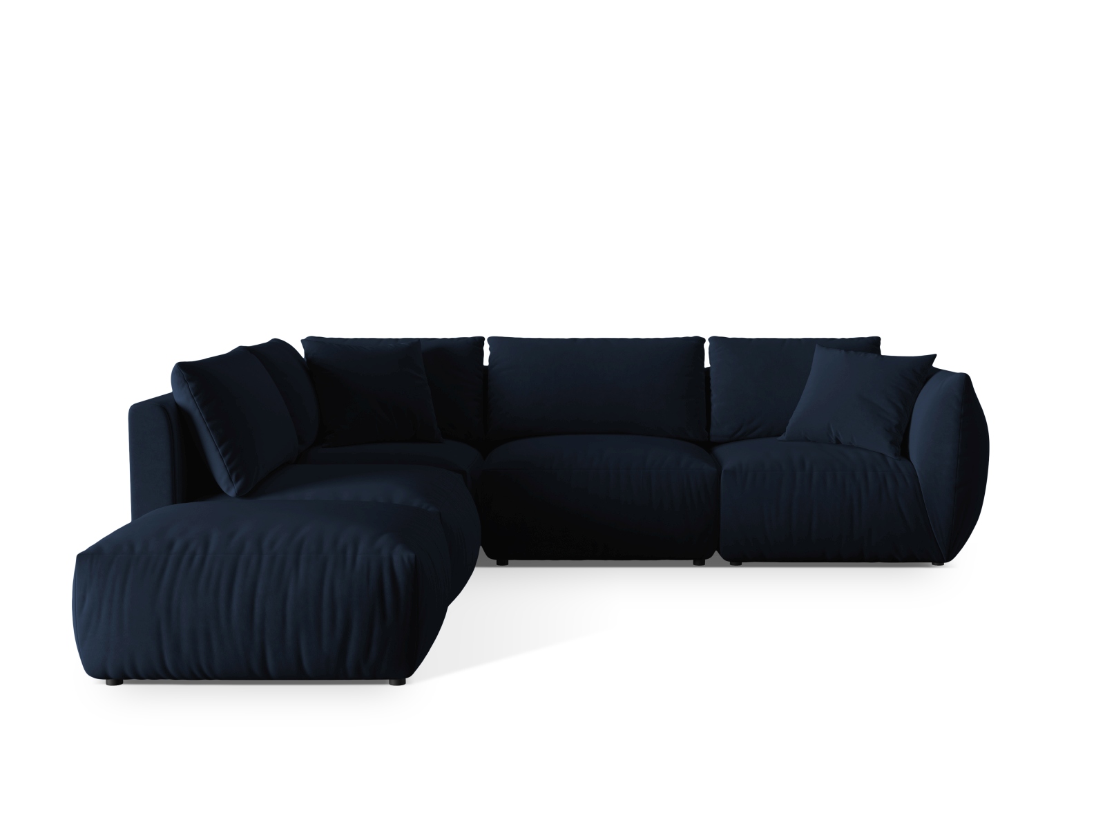 Velvet Modular Left Corner Sofa, "Chris", 4 Seats, 295x290x80