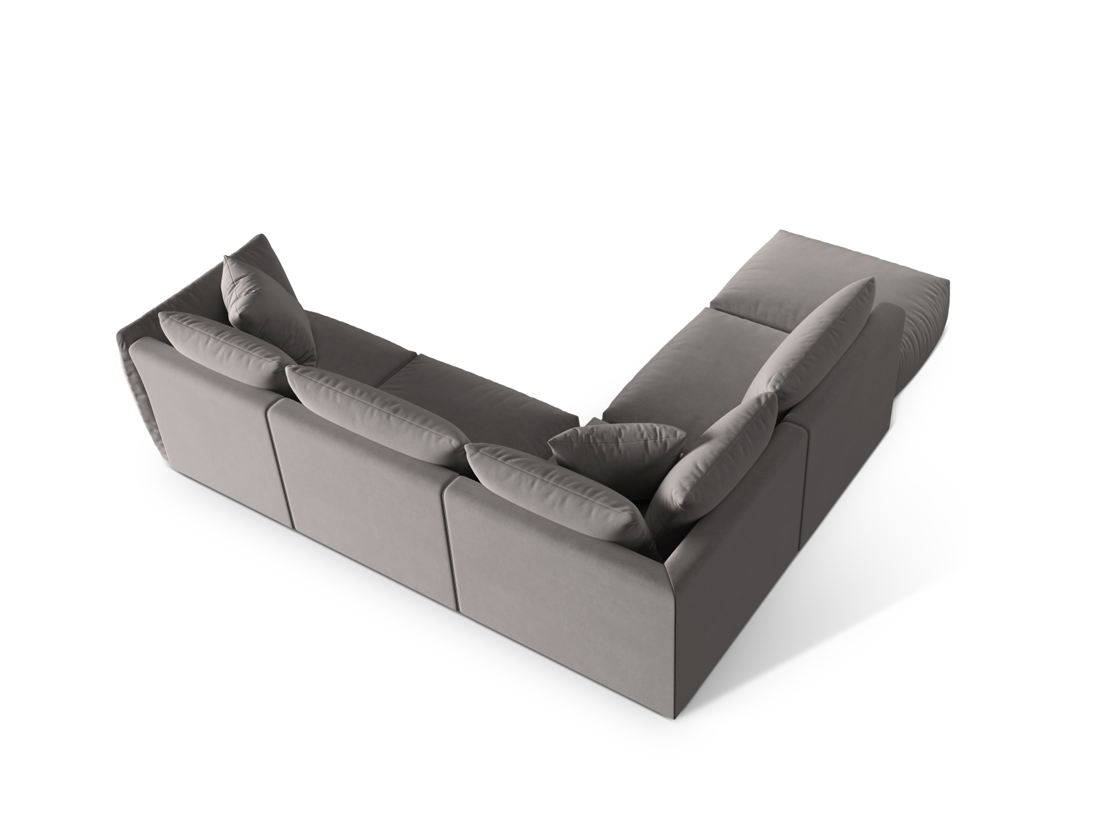 Velvet Modular Left Corner Sofa, "Chris", 4 Seats, 295x290x80