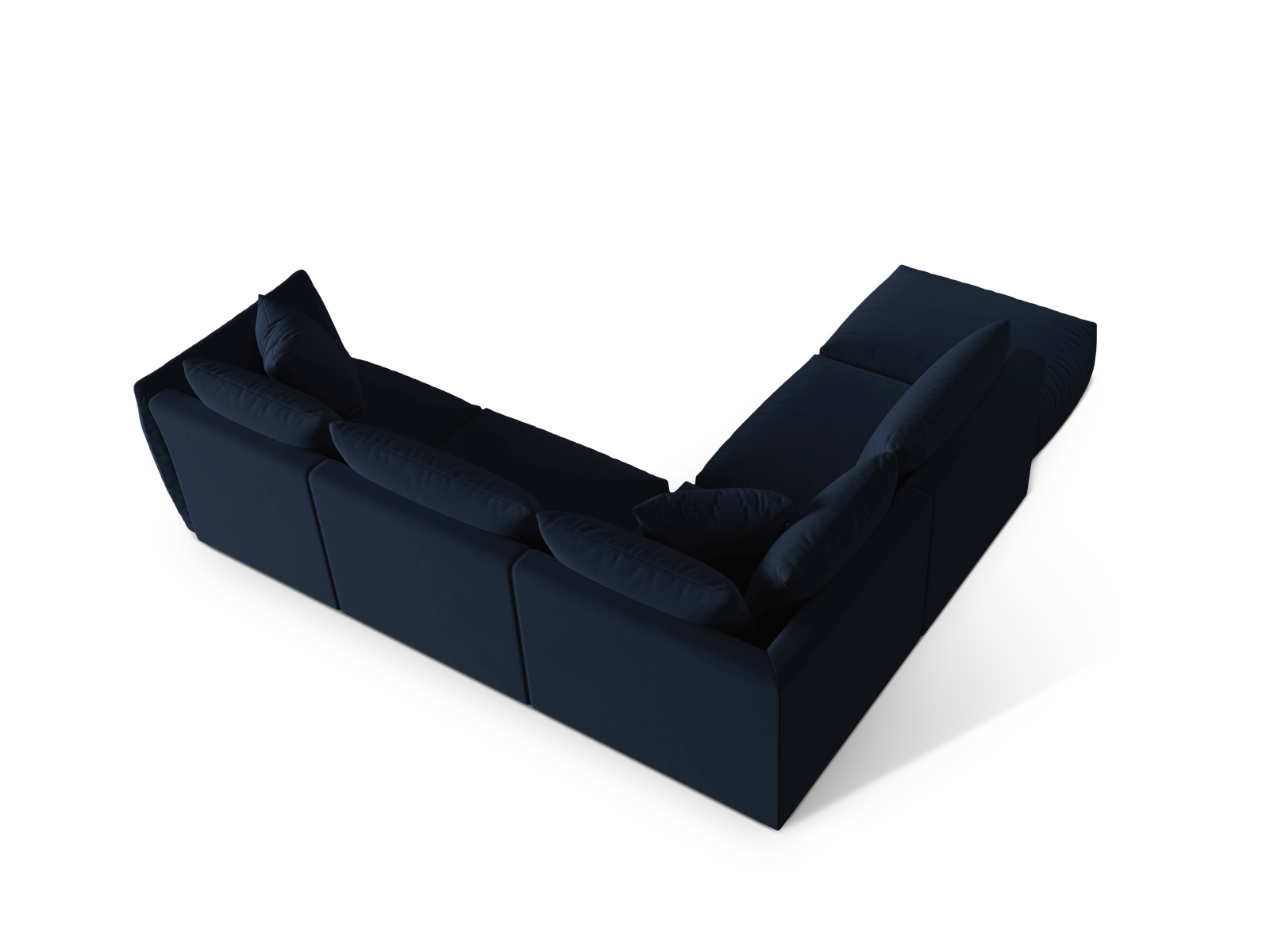 Velvet Modular Left Corner Sofa, "Chris", 4 Seats, 295x290x80