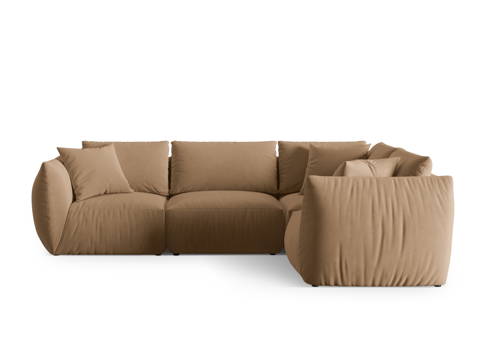 Velvet Right Corner Sofa, "Chris", 4 Seats, 295x210x80