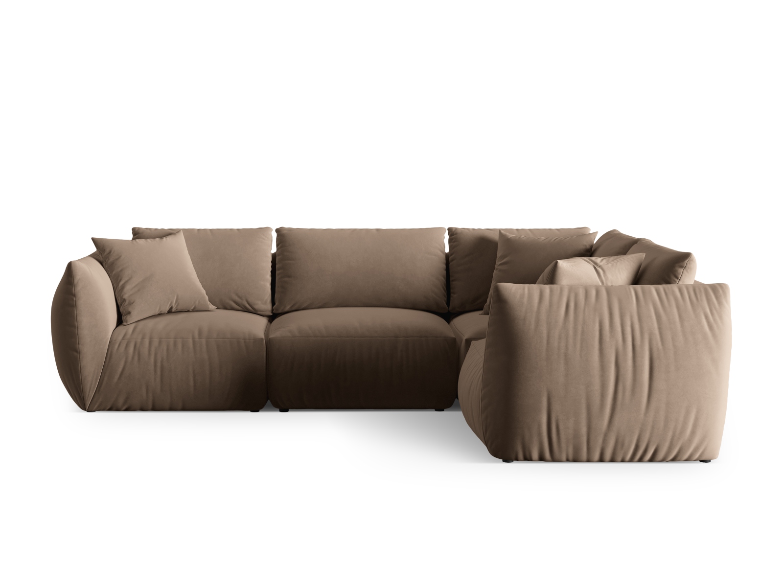 Velvet Right Corner Sofa, "Chris", 4 Seats, 295x210x80