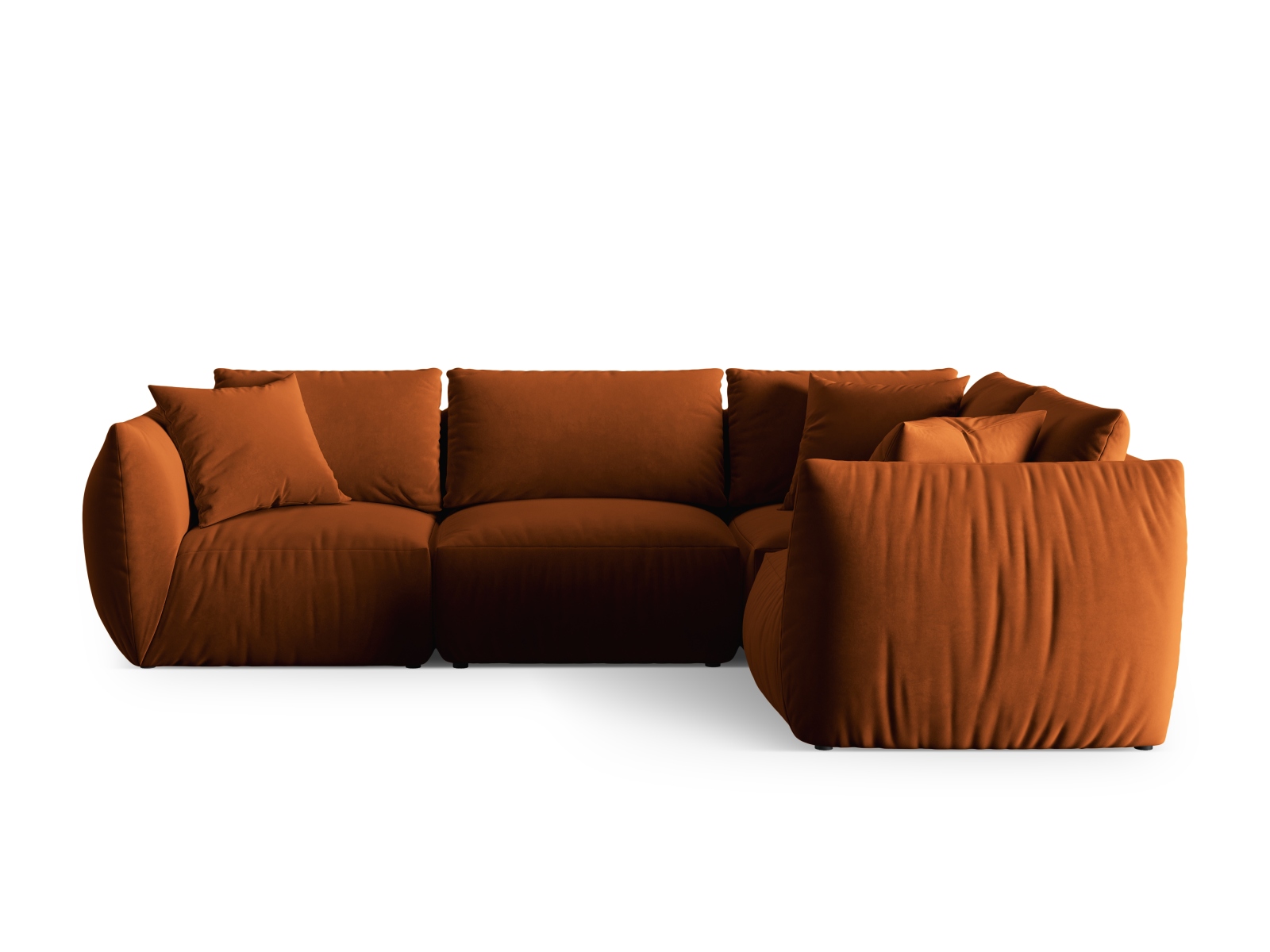 Velvet Right Corner Sofa, "Chris", 4 Seats, 295x210x80