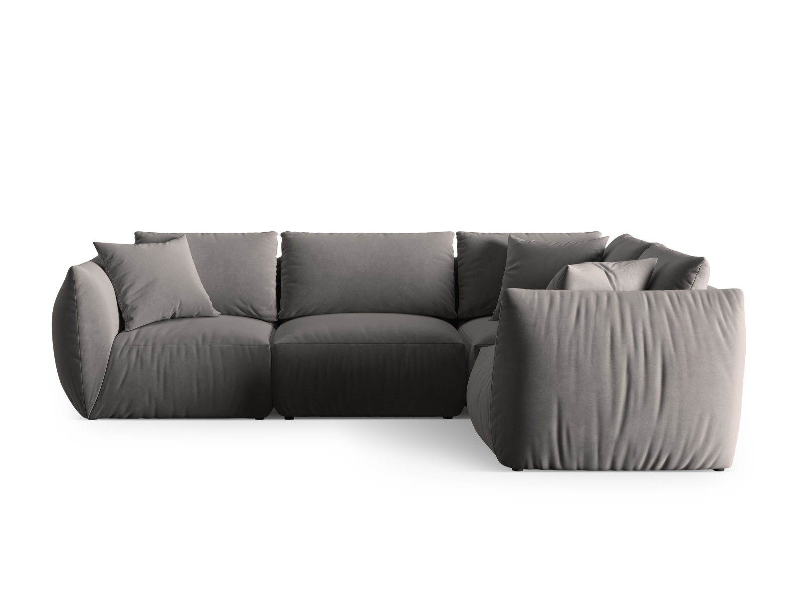 Velvet Right Corner Sofa, "Chris", 4 Seats, 295x210x80