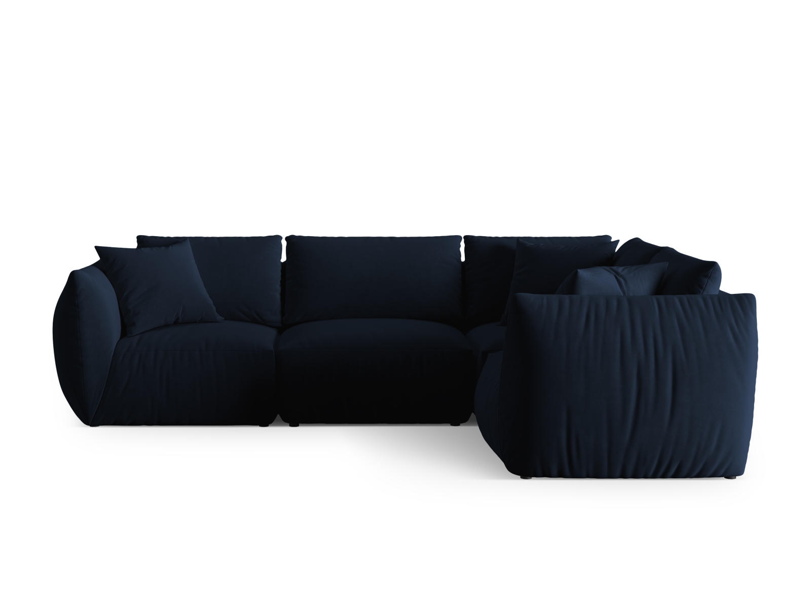 Velvet Right Corner Sofa, "Chris", 4 Seats, 295x210x80